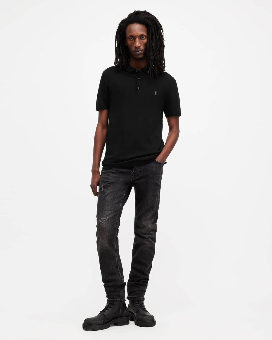 Mode Merino Short Sleeve Polo Shirt Black