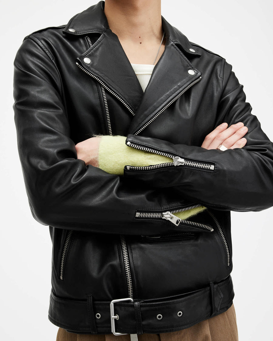 Wick Leather Biker Jacket Black