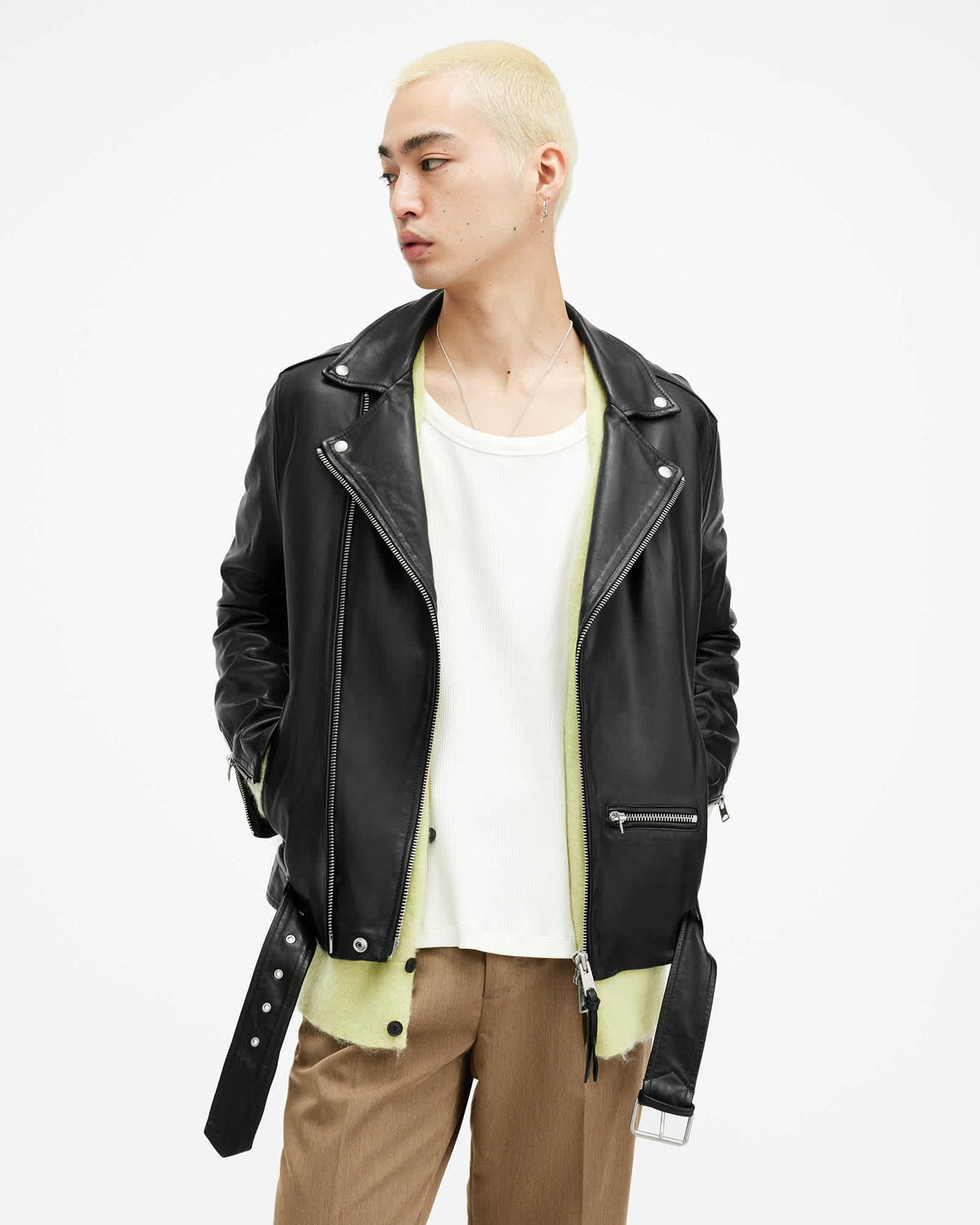 Wick Leather Biker Jacket Black