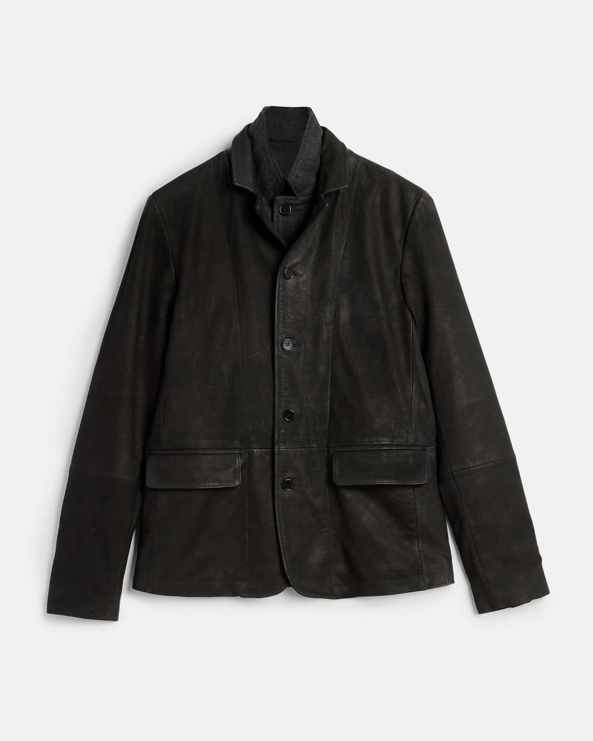 Survey Waxed Suede Double Layer Blazer ANTHRACITE GREY