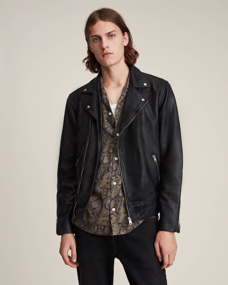 Tyson Leather Biker Jacket Black