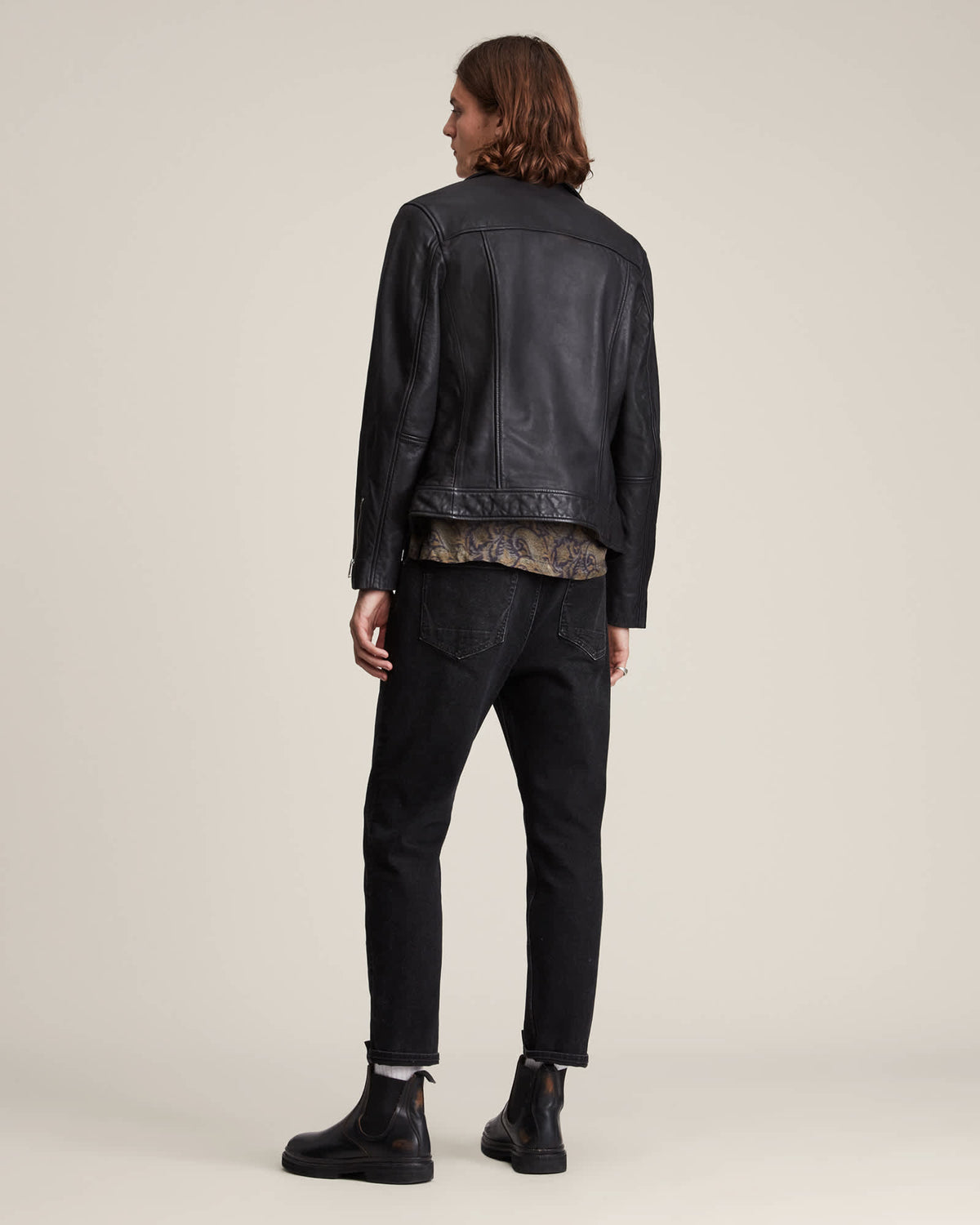 Tyson Leather Biker Jacket Black