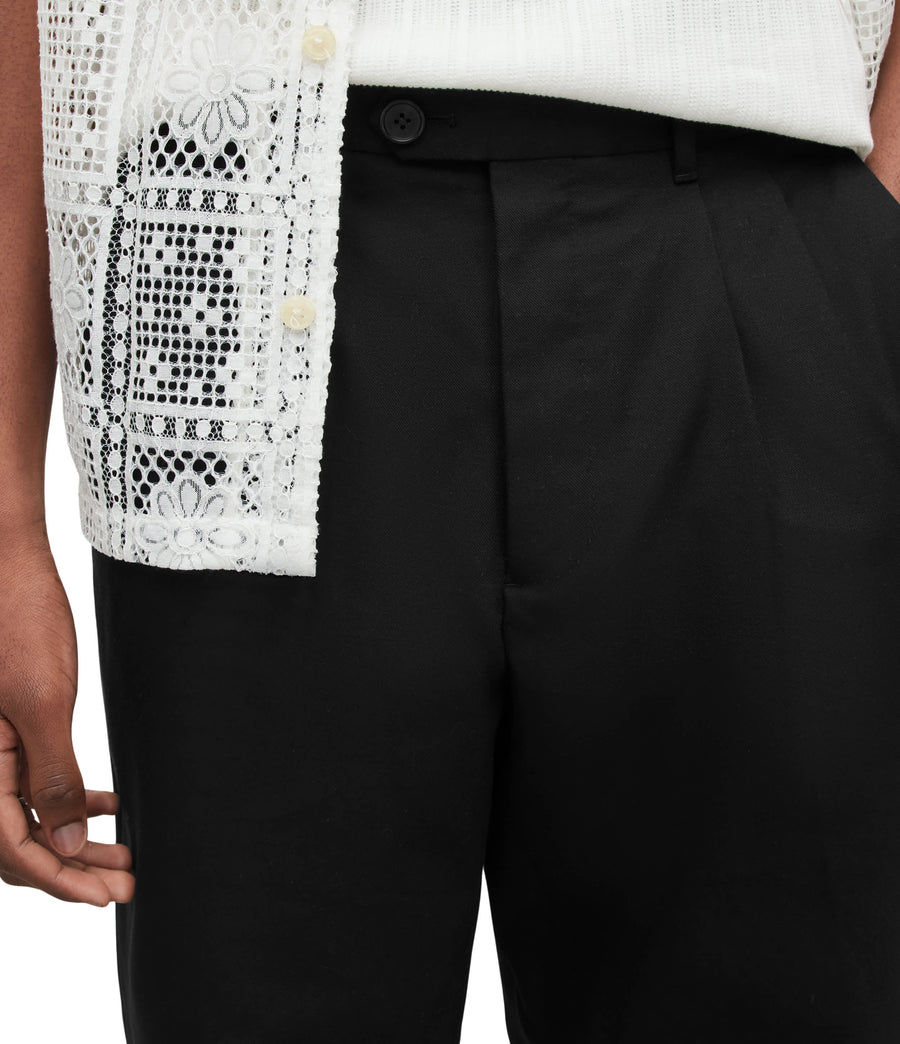 Tallis Cropped Slim Trousers Black