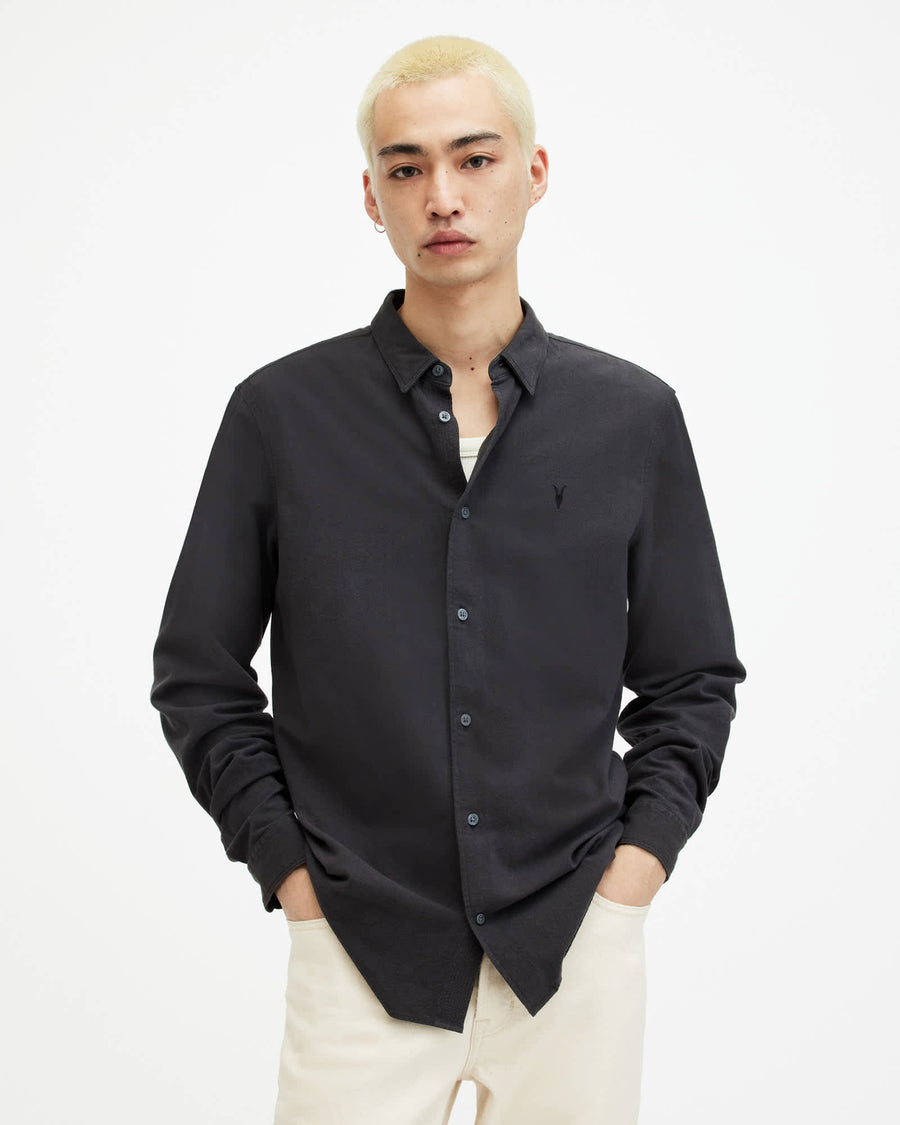 Lovell Long Sleeve Ramskull Shirt Washed Black