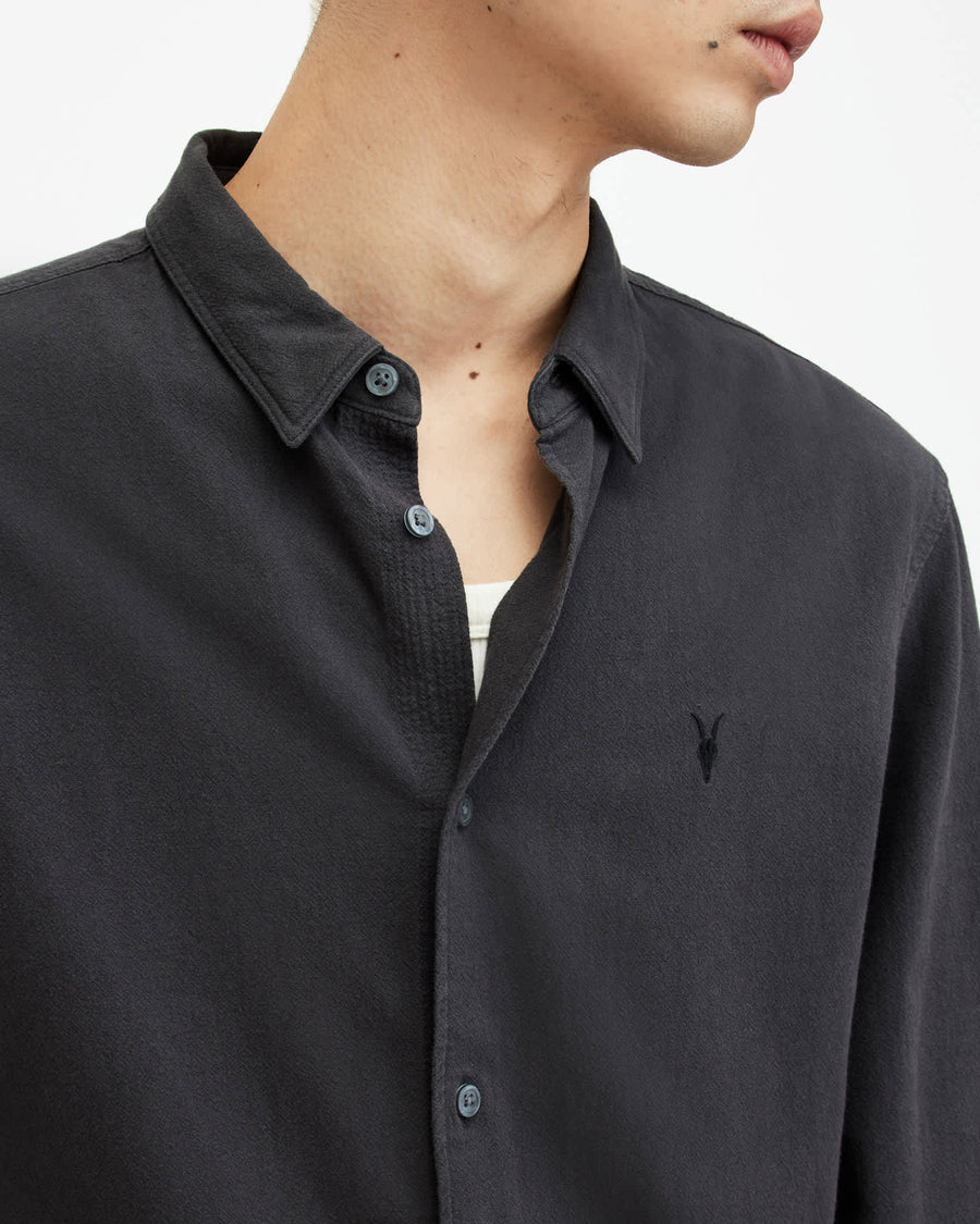 Lovell Long Sleeve Ramskull Shirt Washed Black