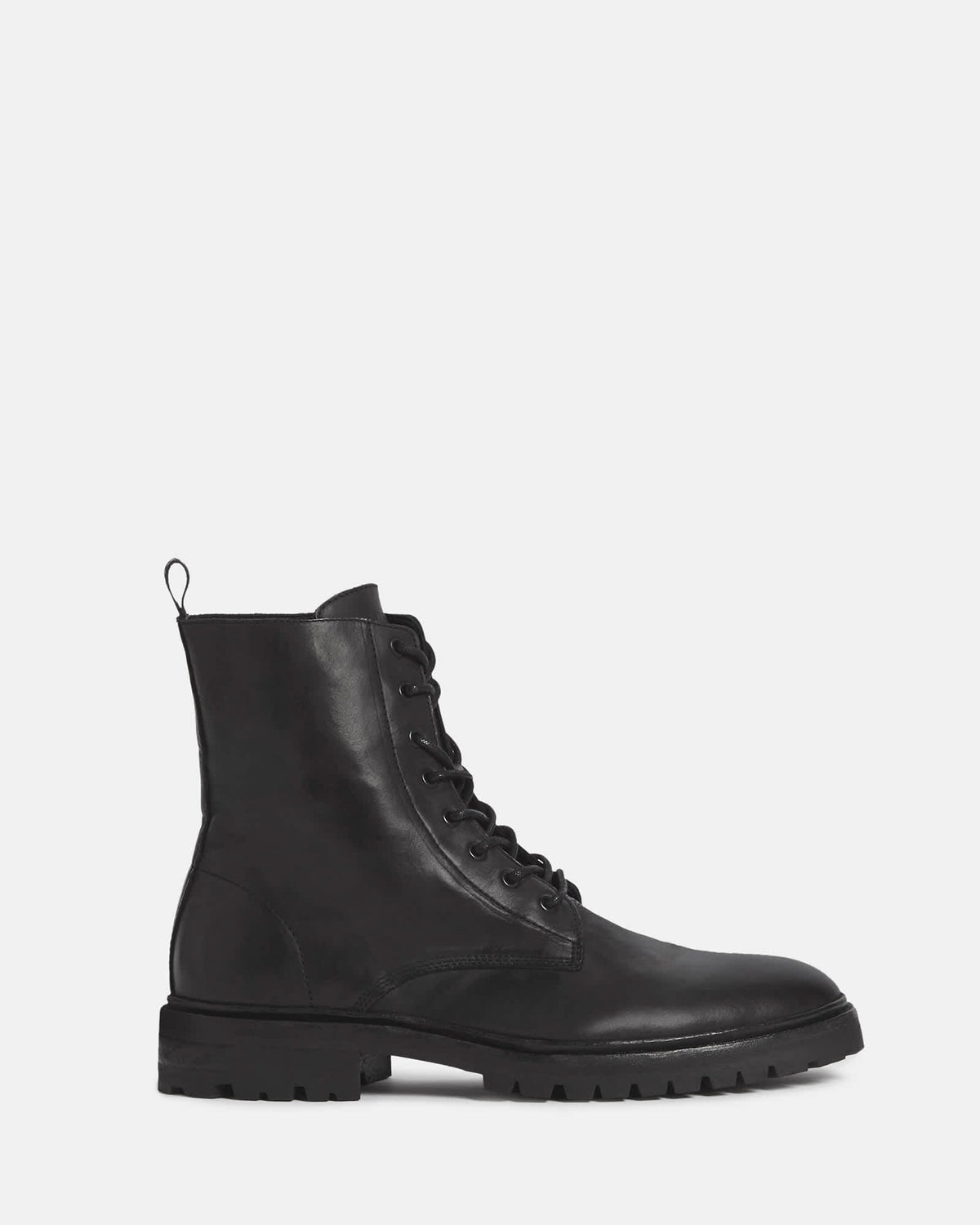 Tobias Lace Up Leather Boots Black