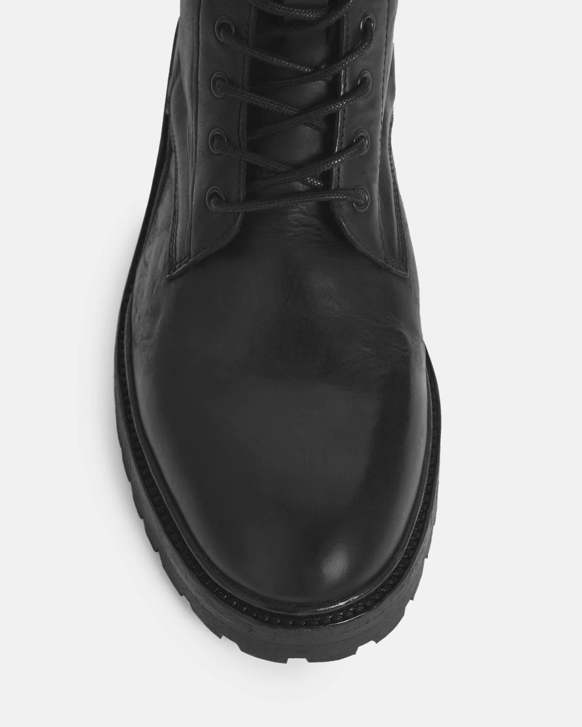 Tobias Lace Up Leather Boots Black