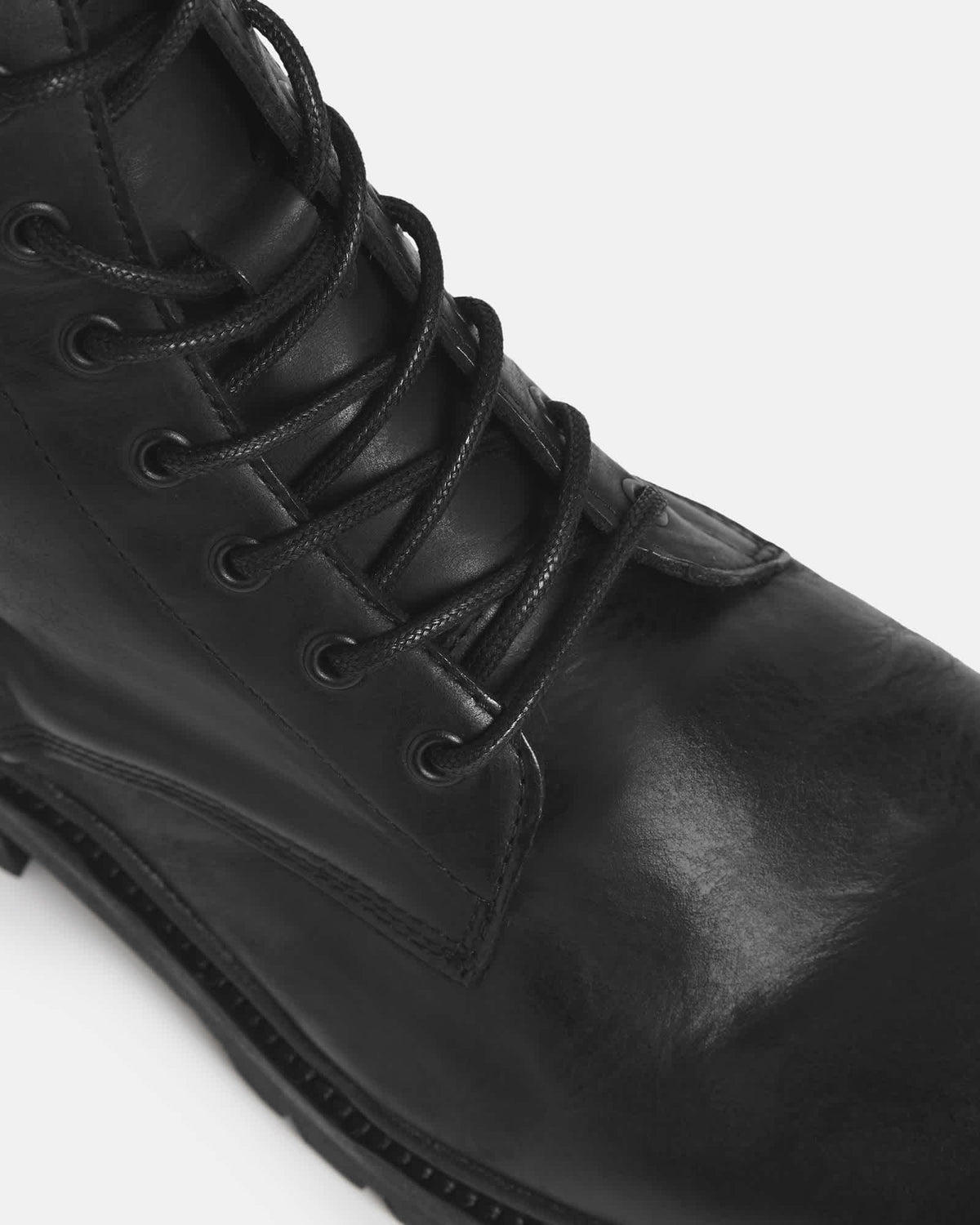 Tobias Lace Up Leather Boots Black
