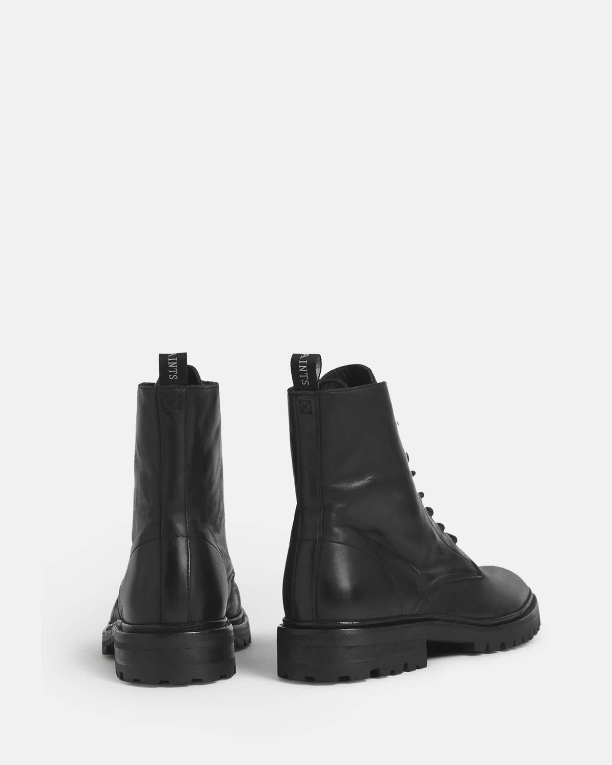 Tobias Lace Up Leather Boots Black