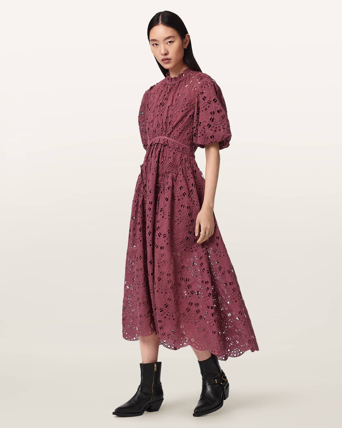 Odette Broiderie Anglais Maxi Dress RASPBERRY PINK