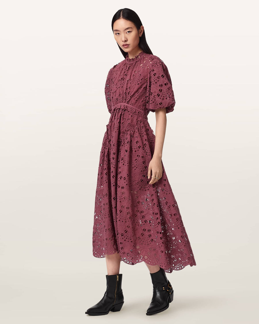 Odette Broiderie Anglais Maxi Dress RASPBERRY PINK