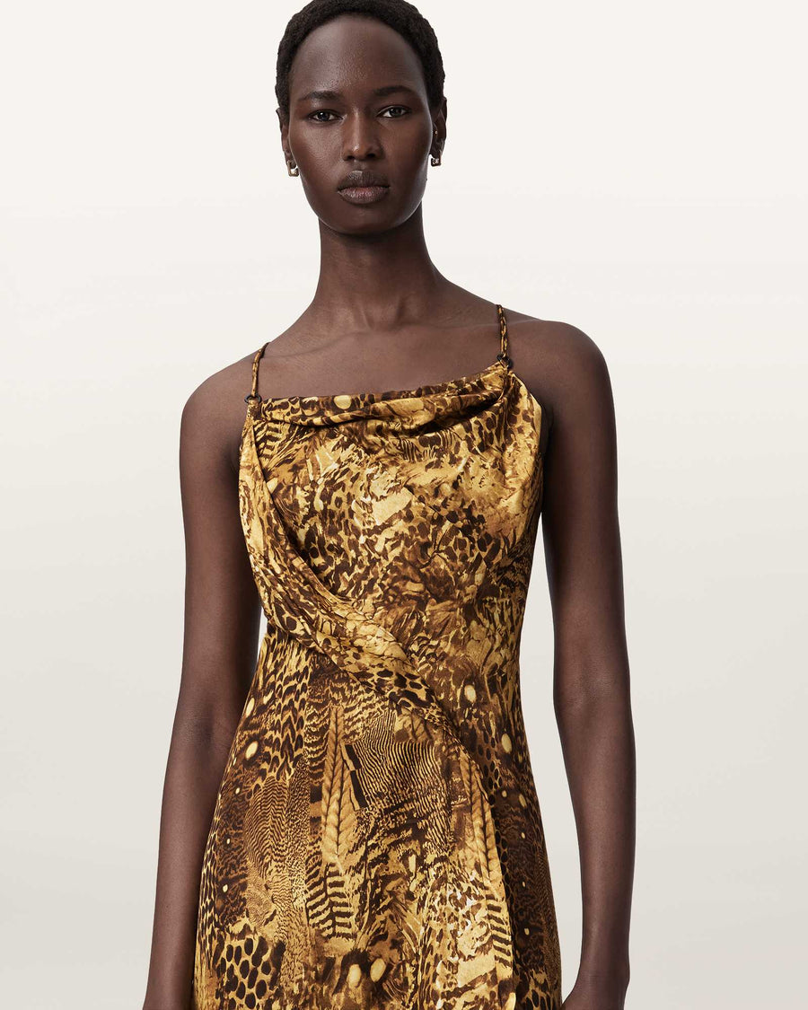 Claire Leopard Print Maxi Dress BLIXA GOLD
