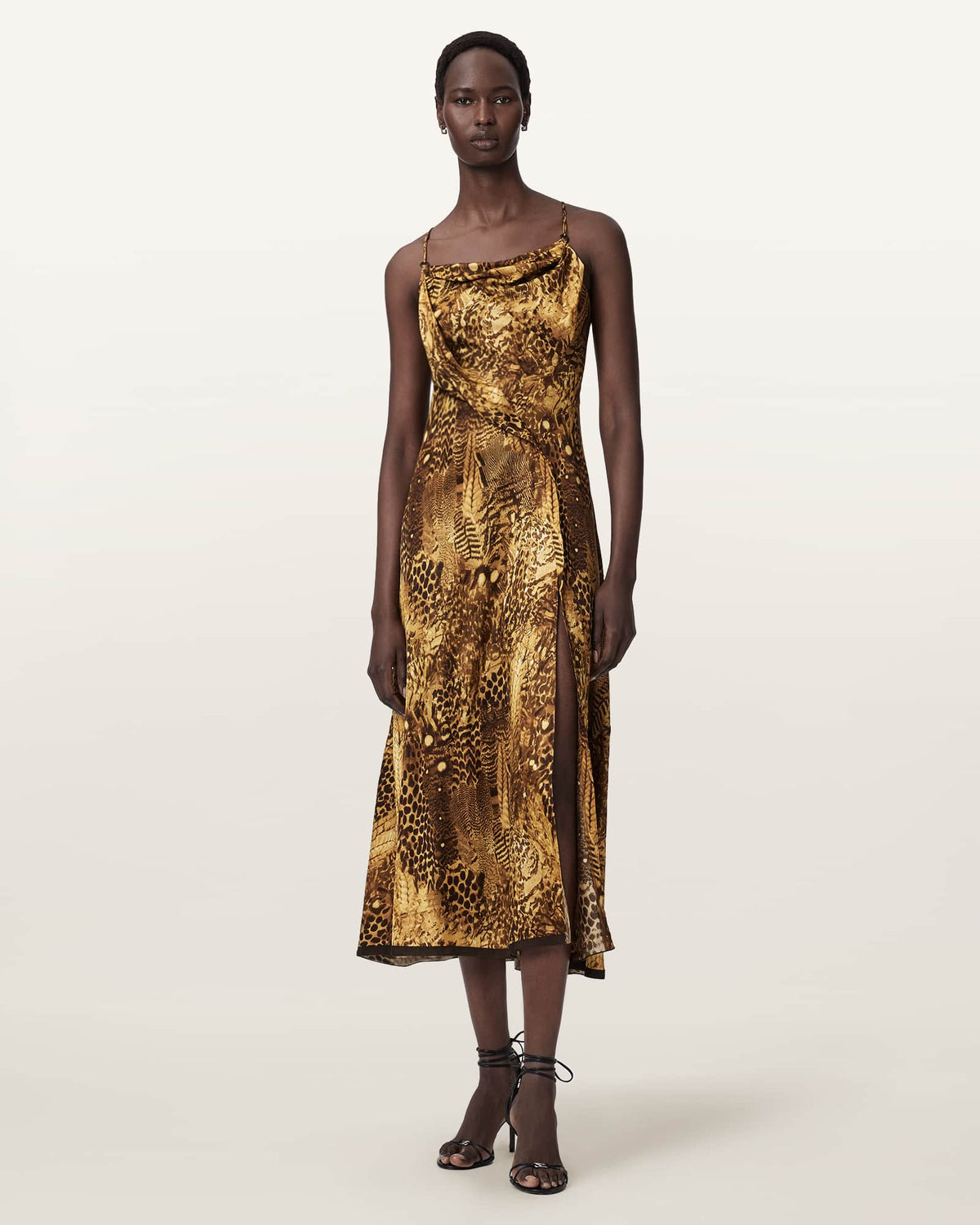 Claire Leopard Print Maxi Dress BLIXA GOLD