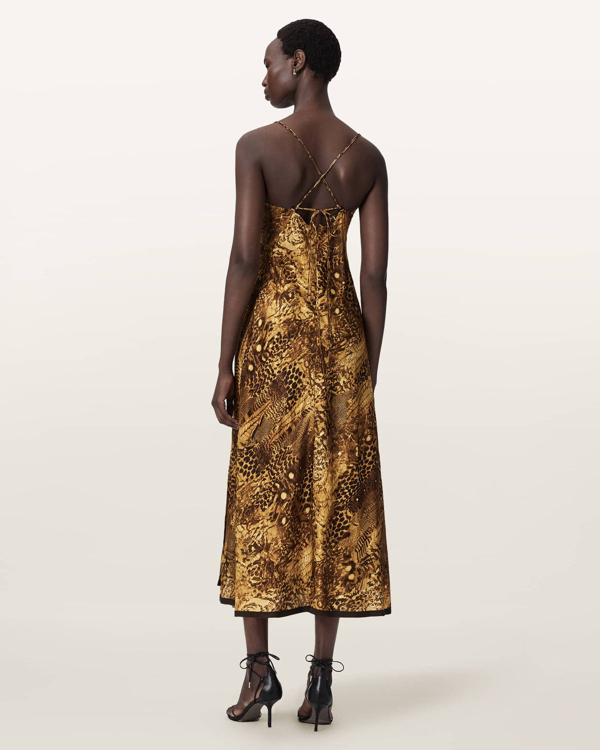 Claire Leopard Print Maxi Dress BLIXA GOLD