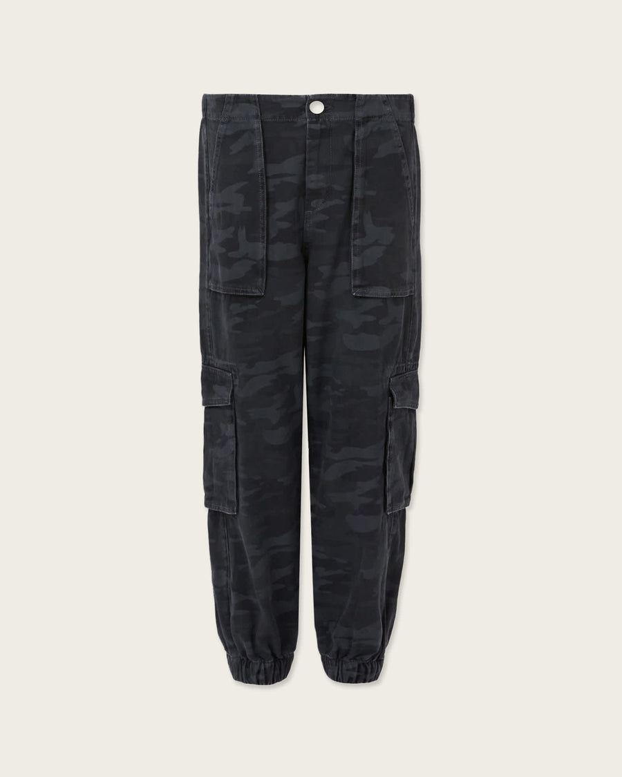 Freda Camouflage Denim Cargo Trousers CAMO INK BLUE