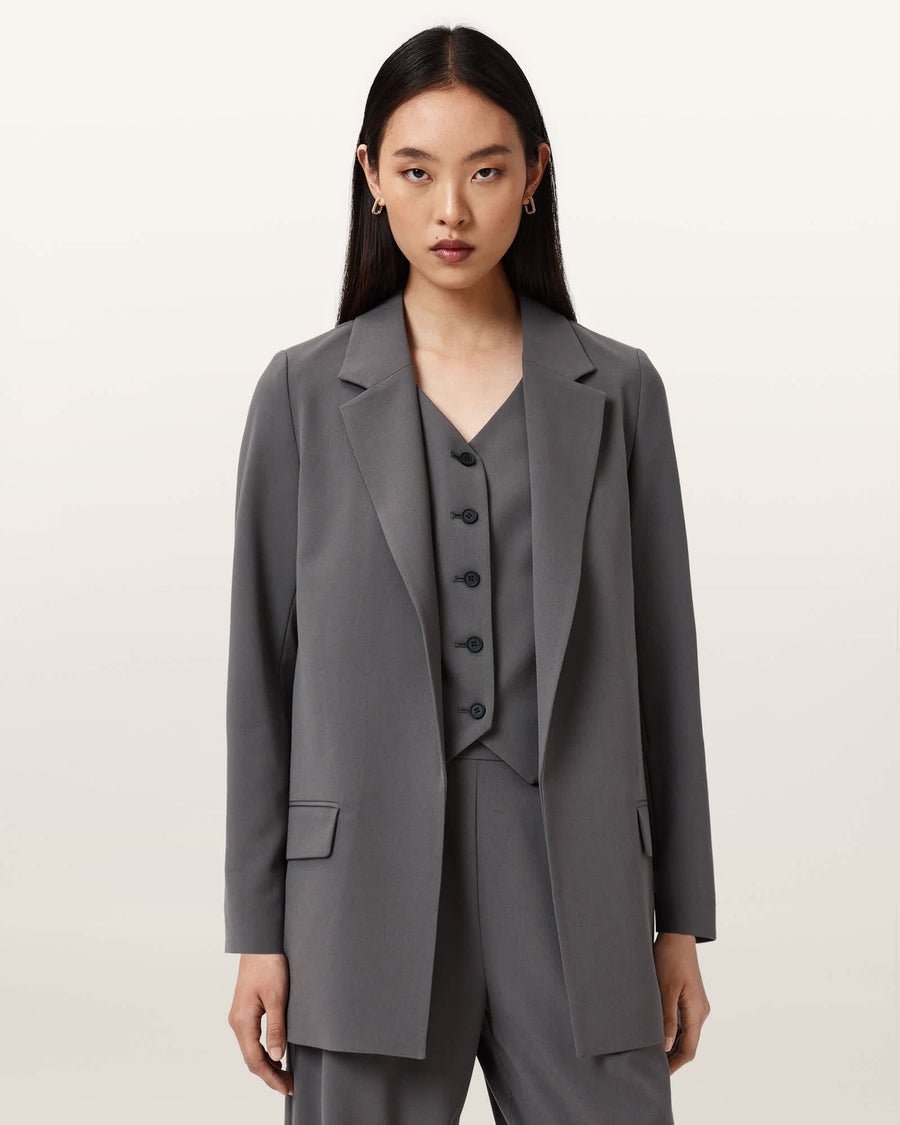 Aleida Lightweight Tri Blazer DARK GULL GREY