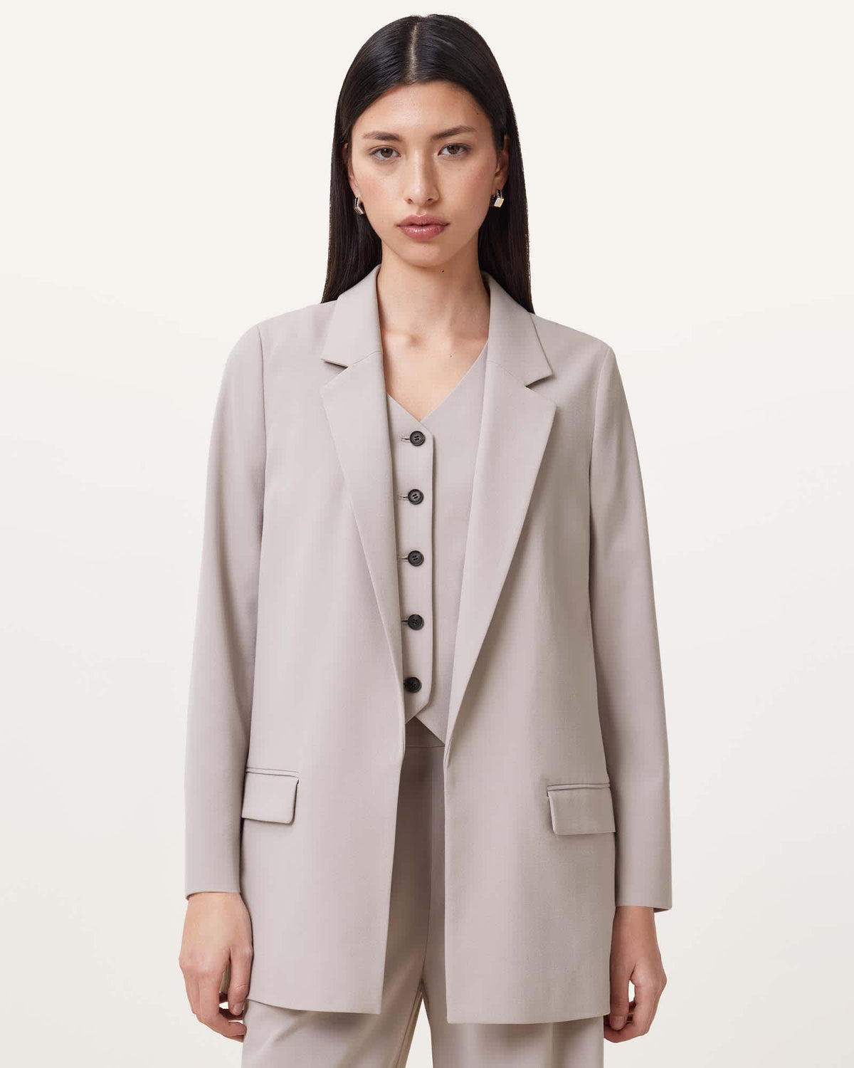 Aleida Lightweight Tri Blazer GREIGE BROWN