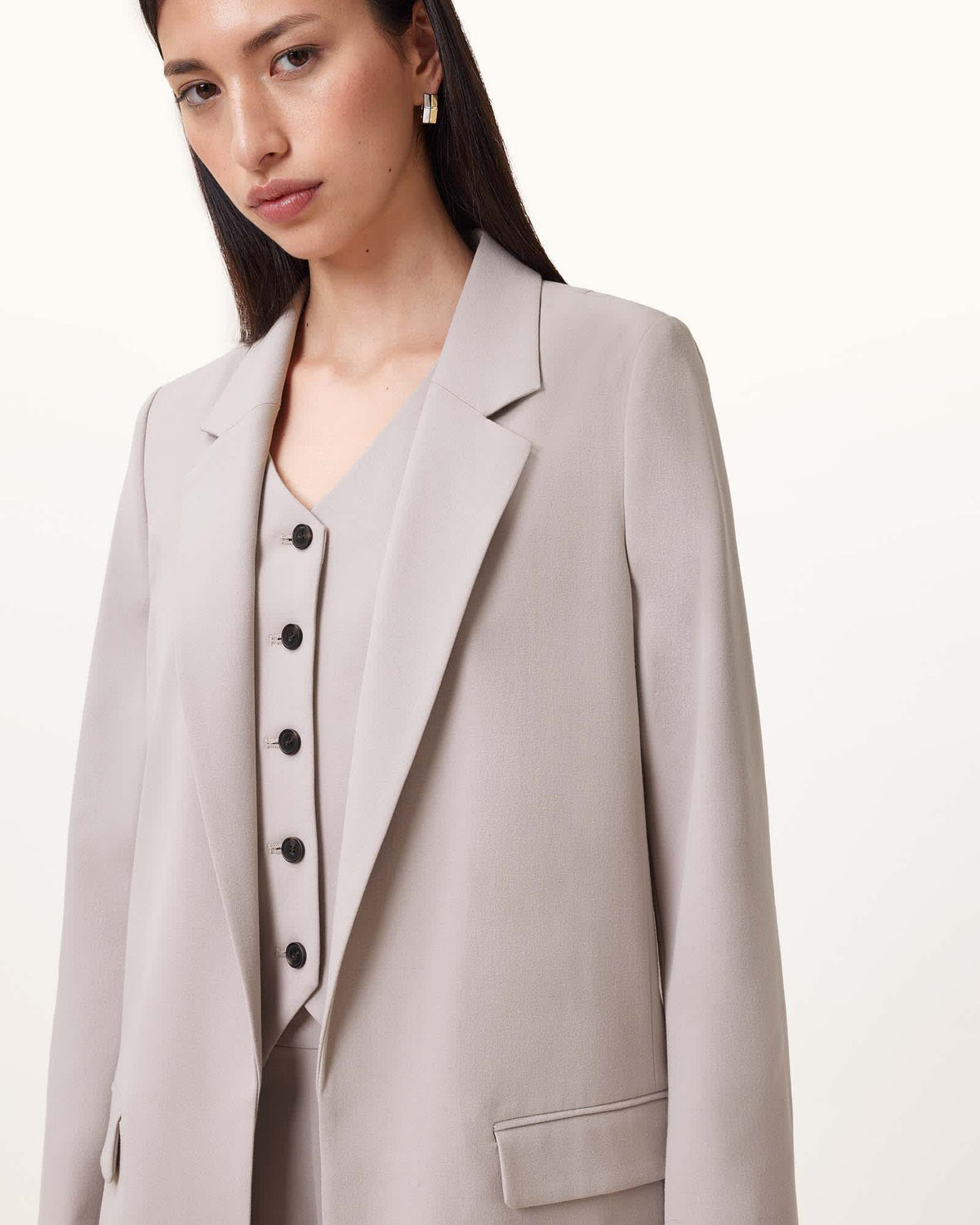 Aleida Lightweight Tri Blazer GREIGE BROWN