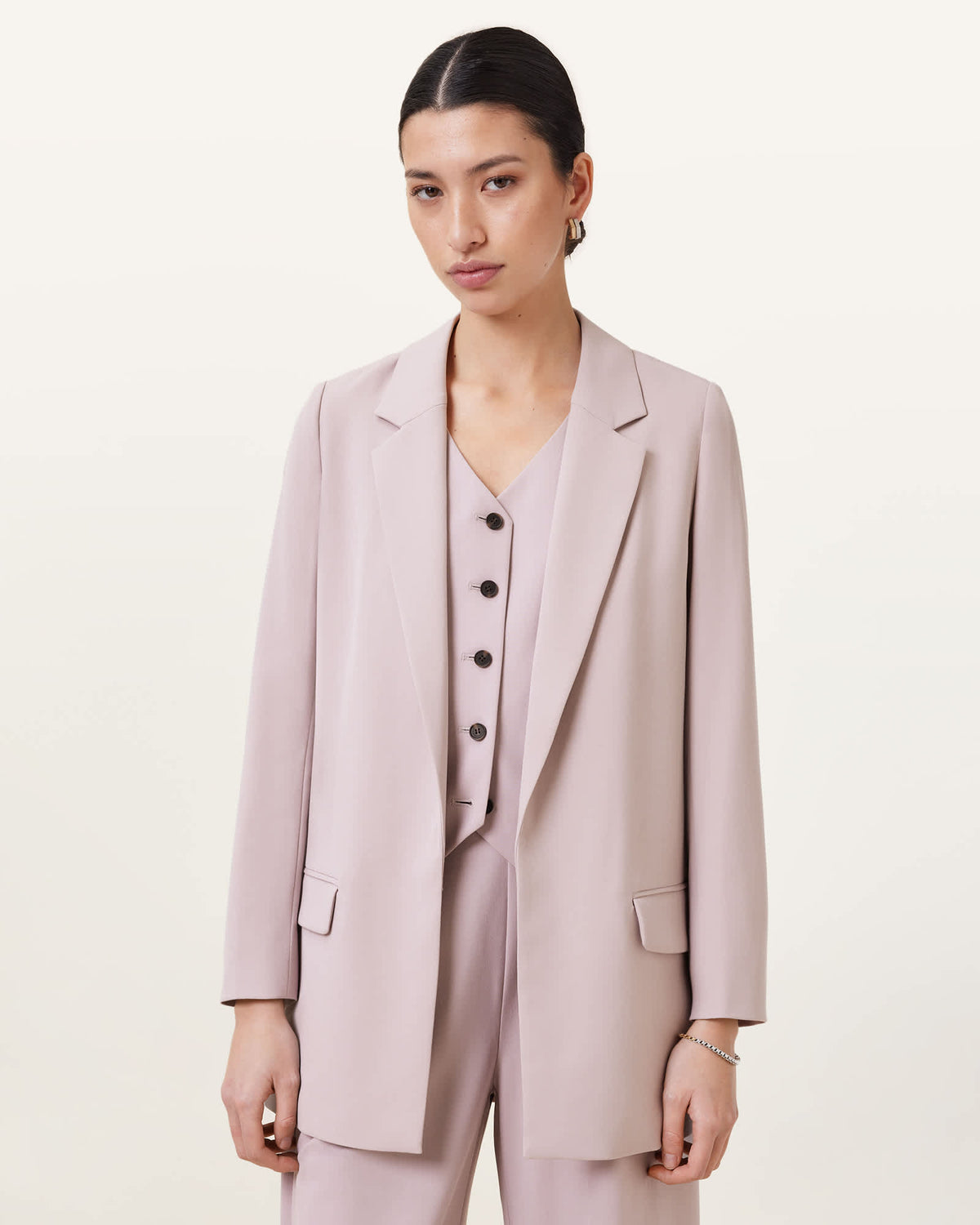 Aleida Lightweight Tri Blazer MAUVE CHALK PINK