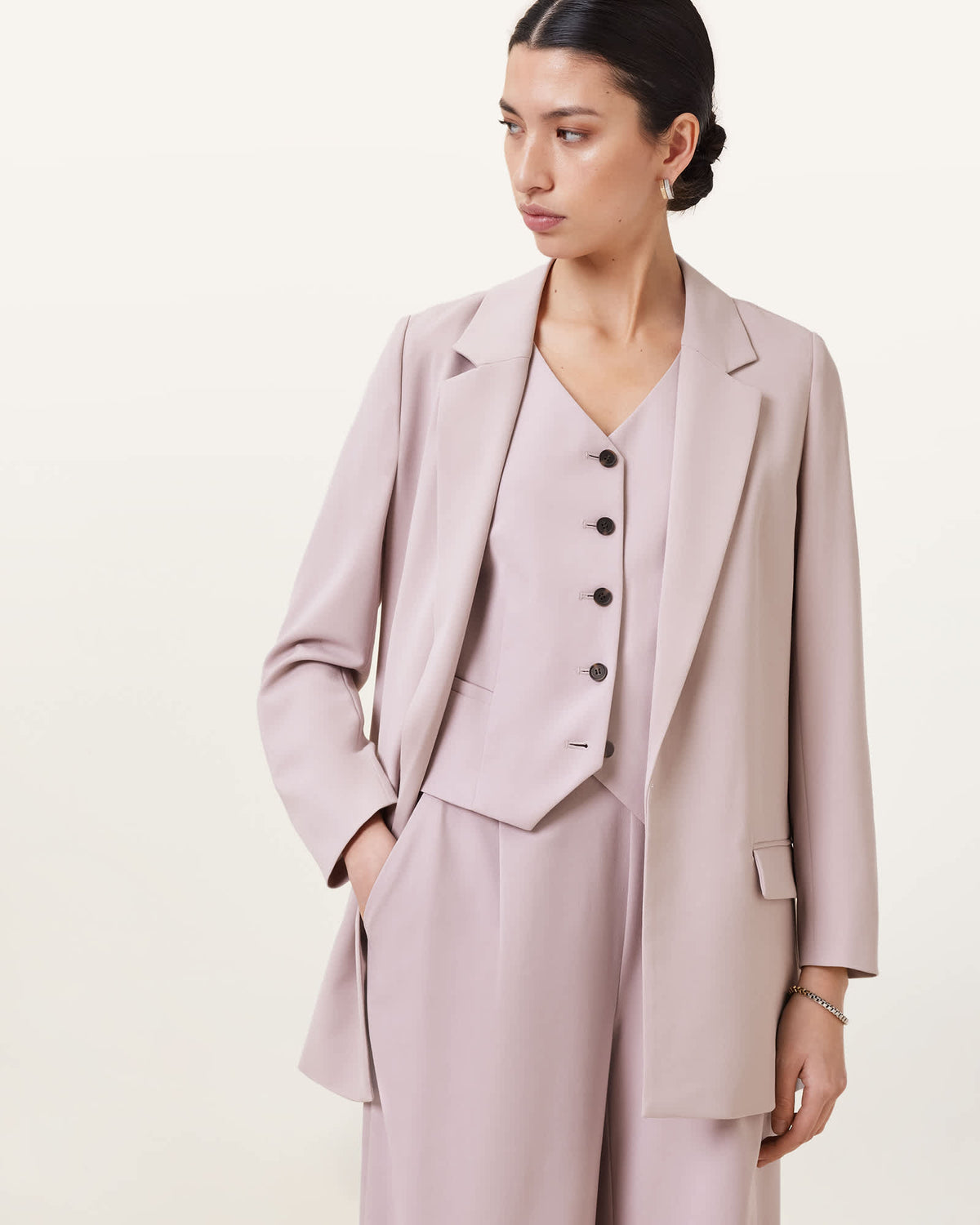 Aleida Lightweight Tri Blazer MAUVE CHALK PINK