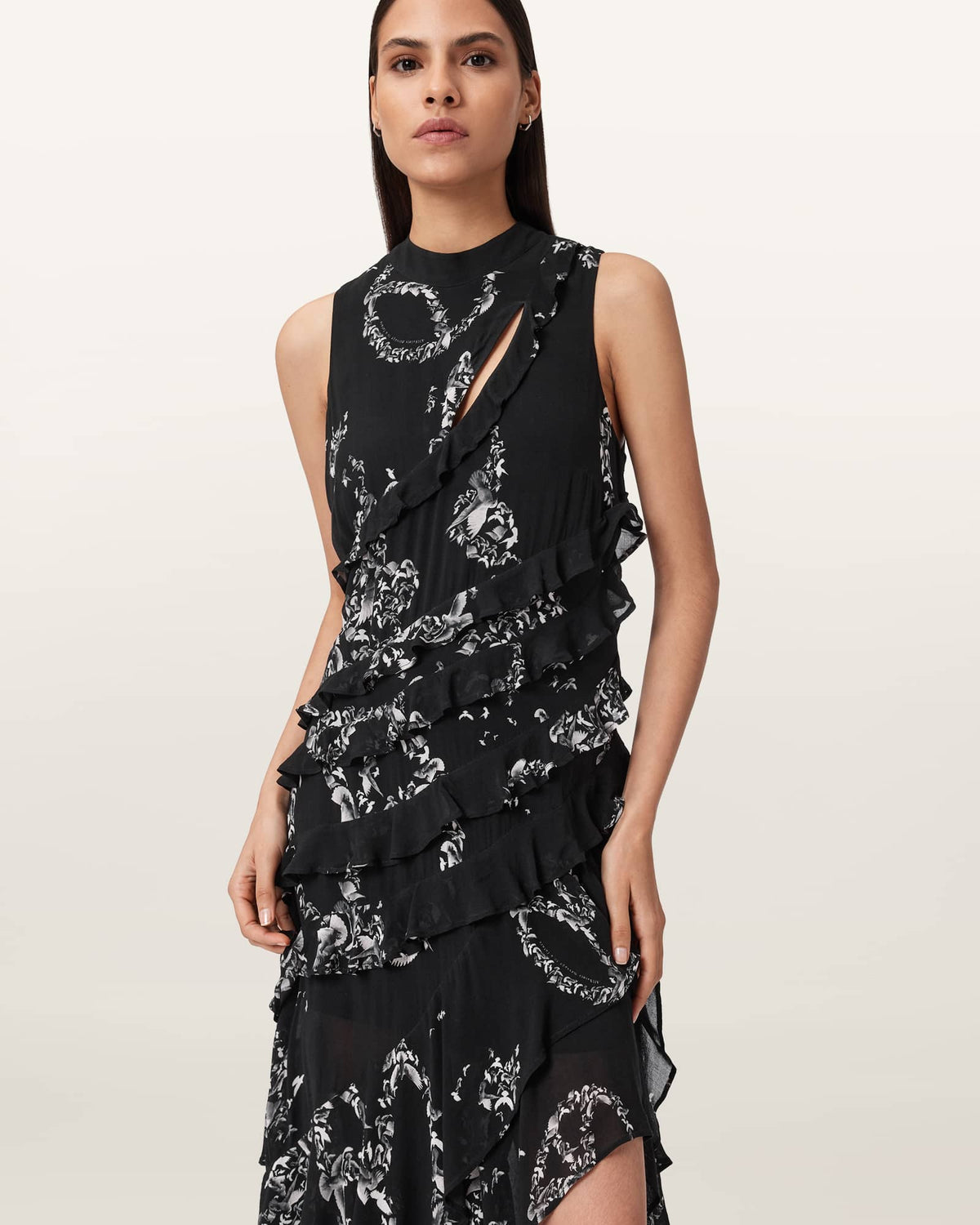 Cady Ruffle Maxi Dress FLIGHT BLACK