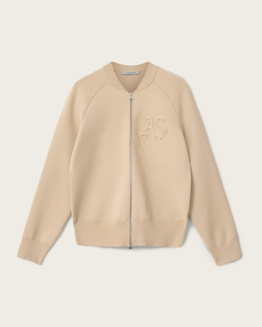 Sonny Zip Up Cardigan PEBBLE WHITE
