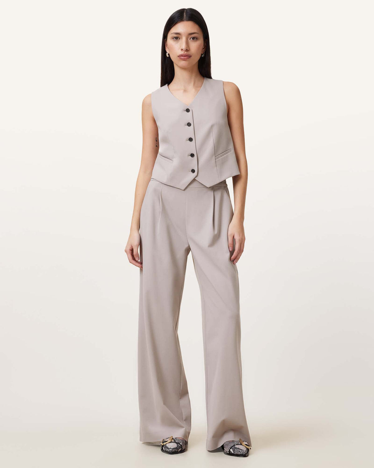 Aleida Lightweight Tri Waistcoat GREIGE BROWN