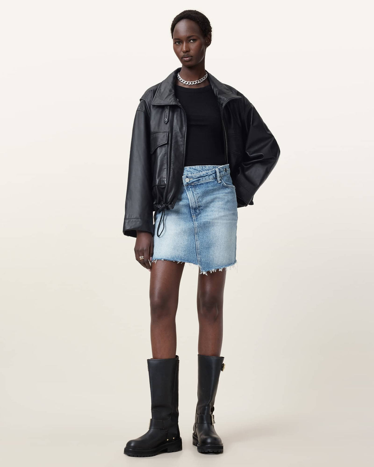 Aki Crossover Skirt Light Indigo