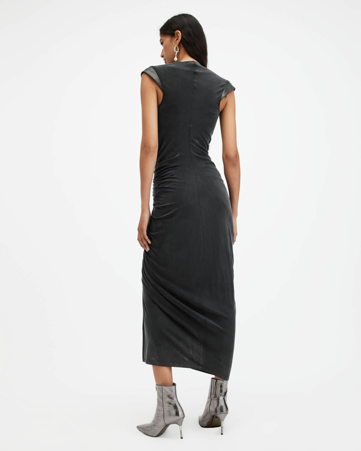 Umbra Draped Zip Slim Fit Dress Black