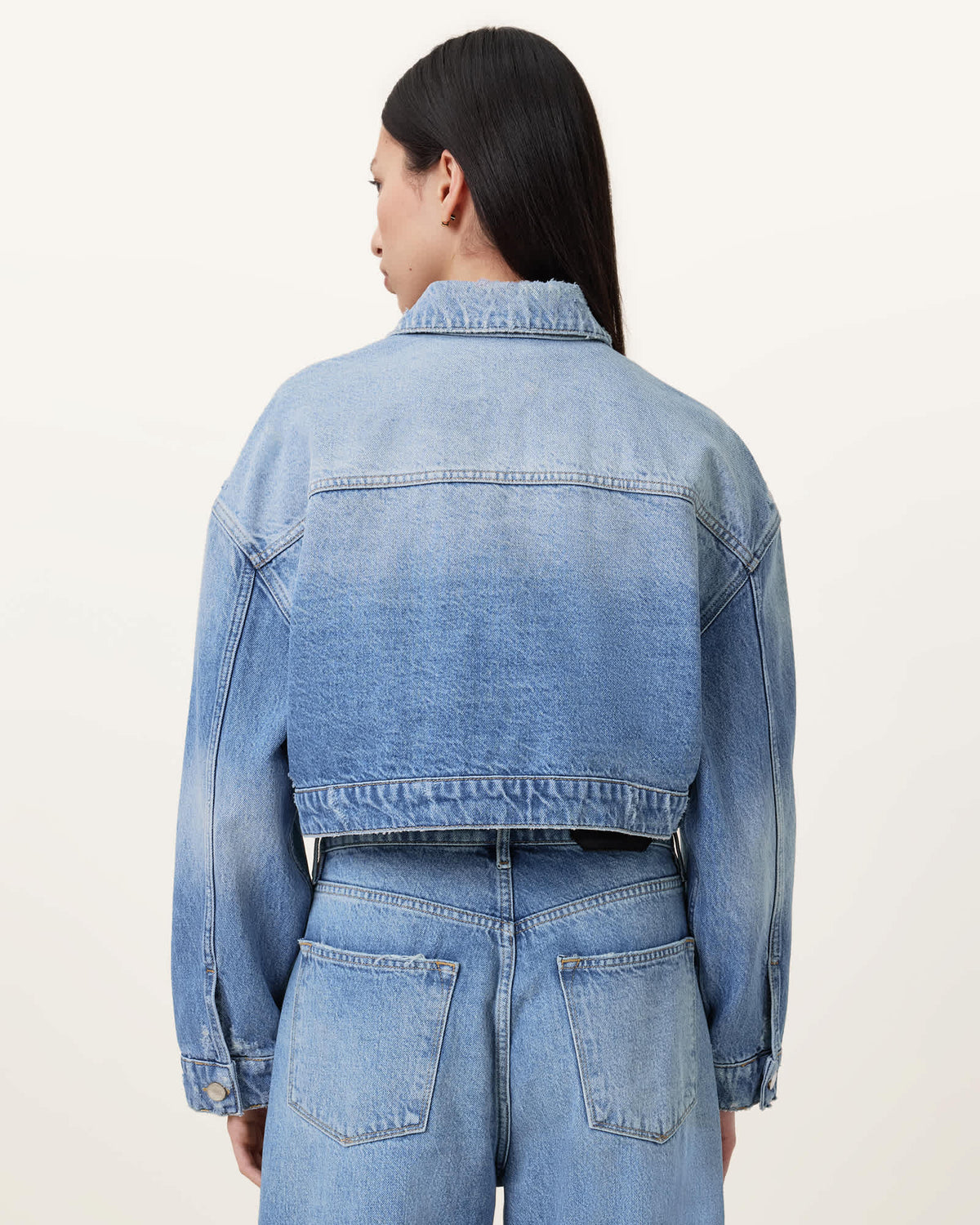 Aki Crossover Denim Jacket Light Indigo