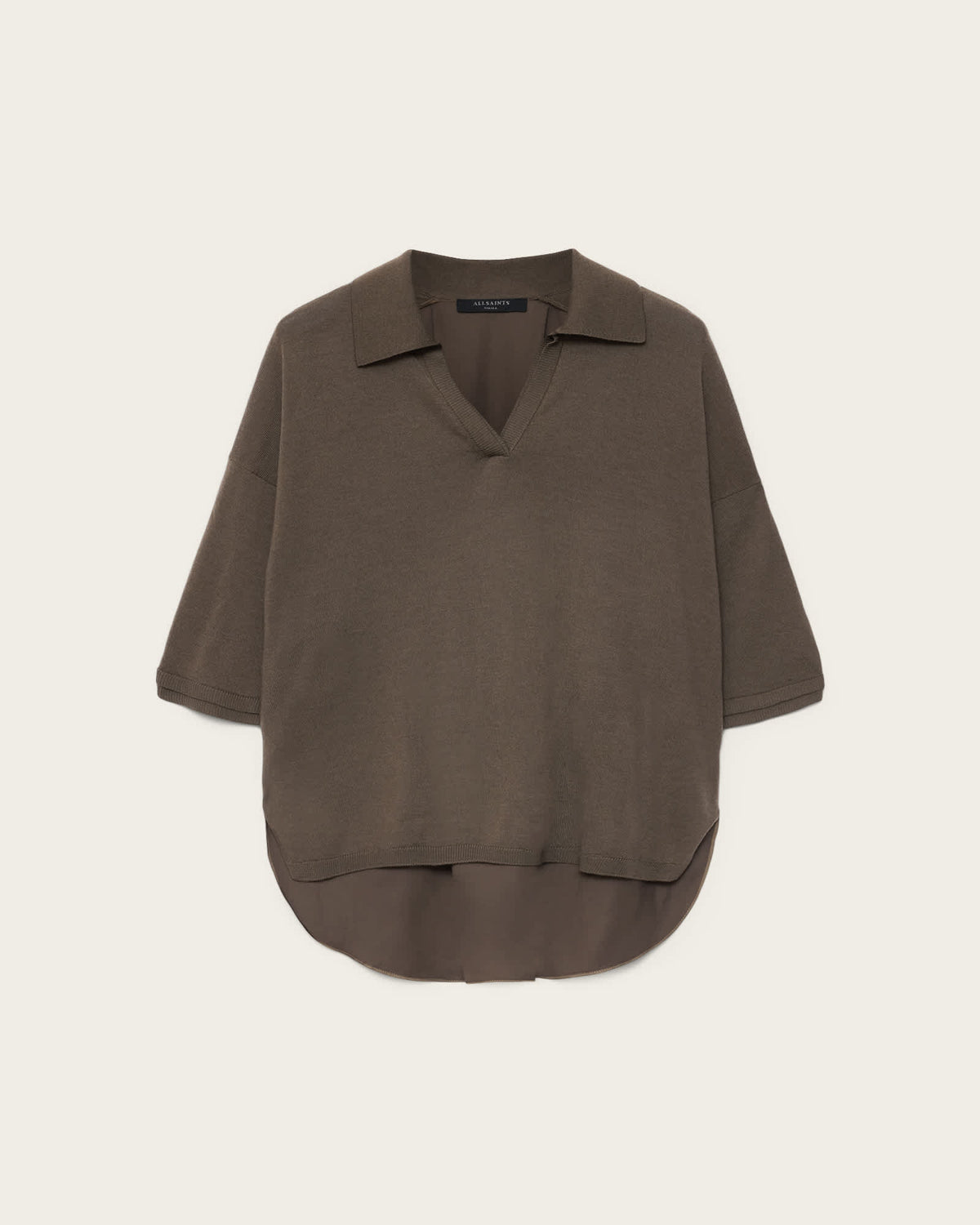 Bern Short Sleeve Woven Wool Polo SAGE GREEN