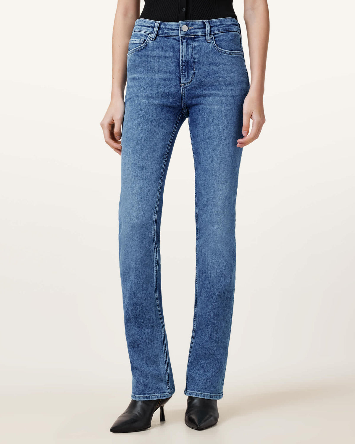 Haldan Slim Bootcut Denim Jeans Mid Indigo