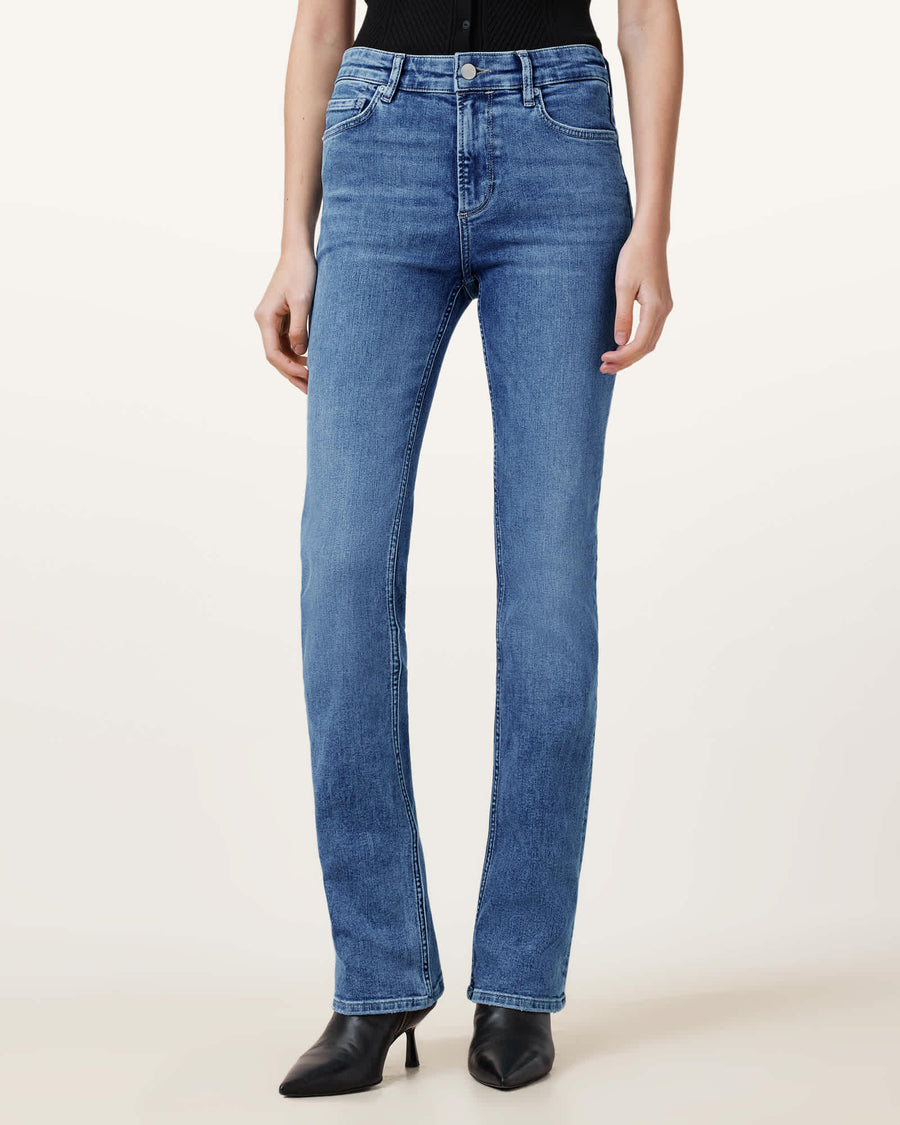 Haldan Slim Bootcut Denim Jeans Mid Indigo