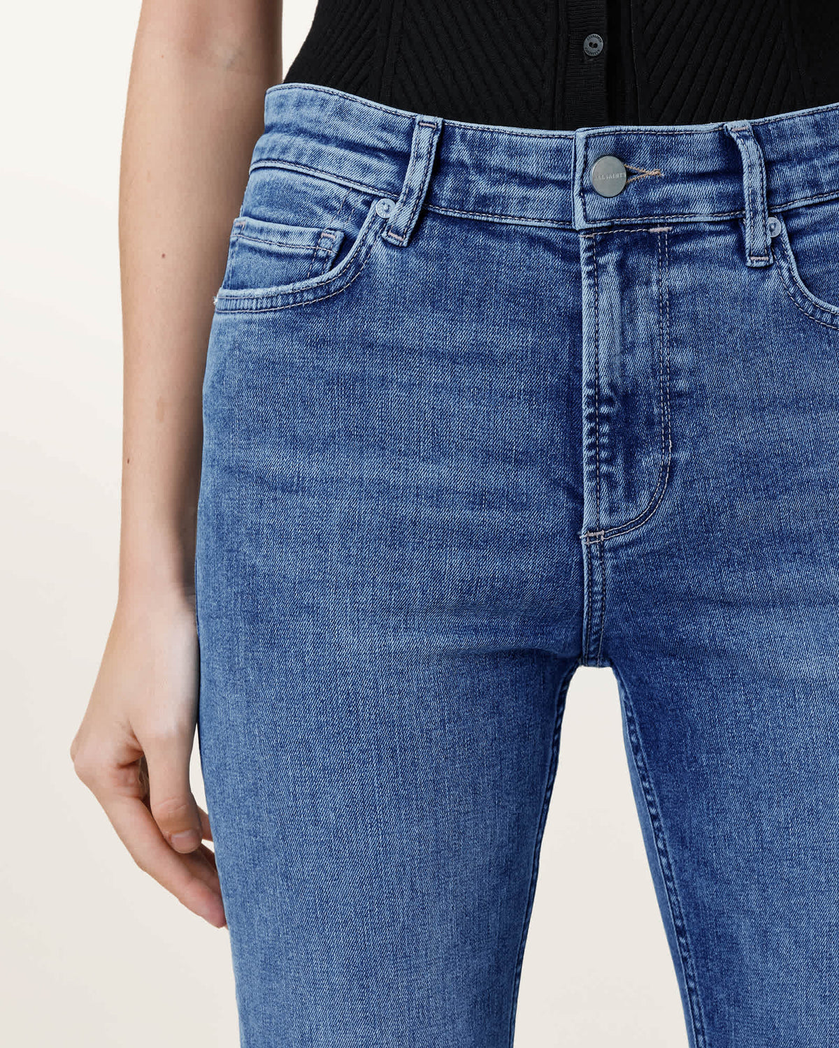 Haldan Slim Bootcut Denim Jeans Mid Indigo