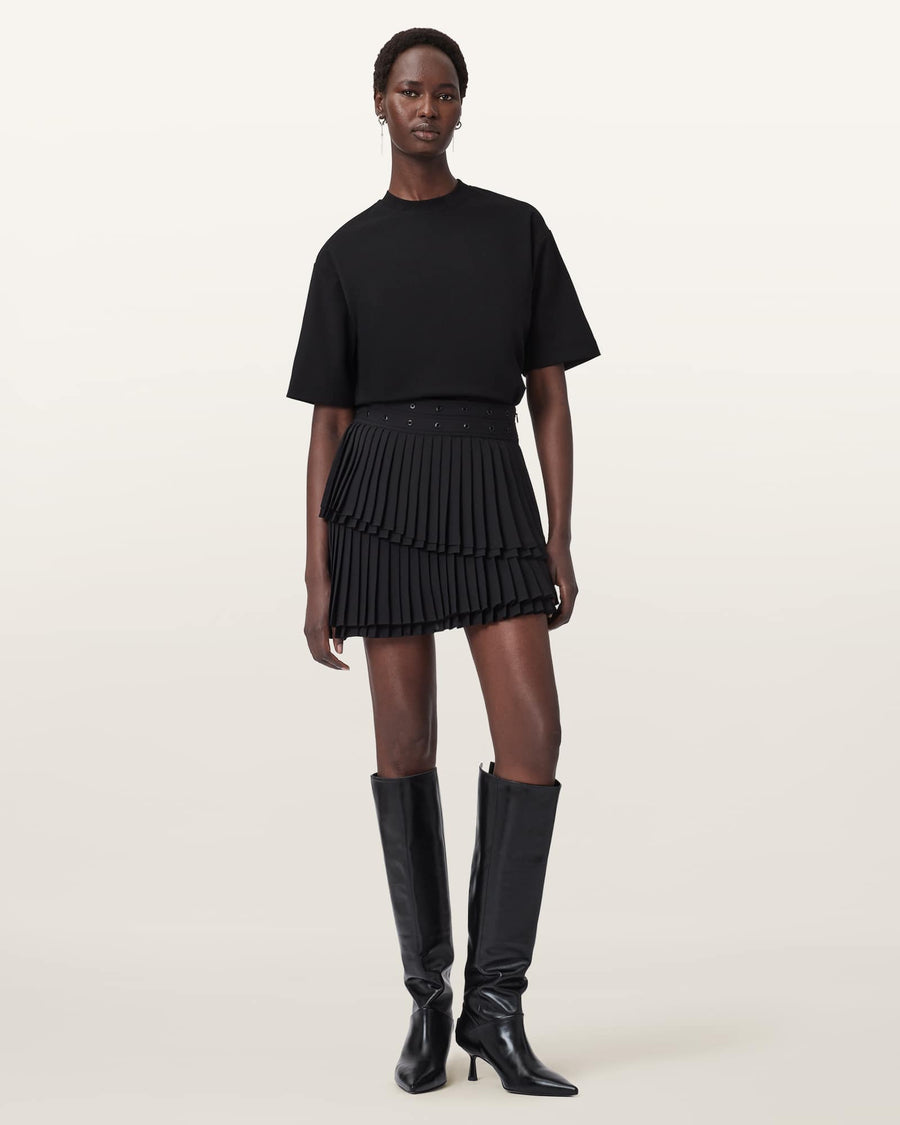 Oona Pleated Mini Skirt Black