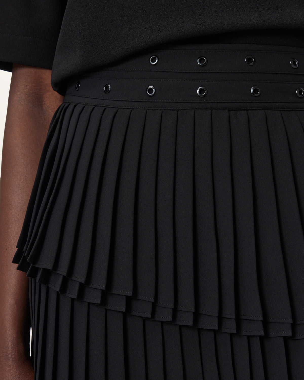 Oona Pleated Mini Skirt Black