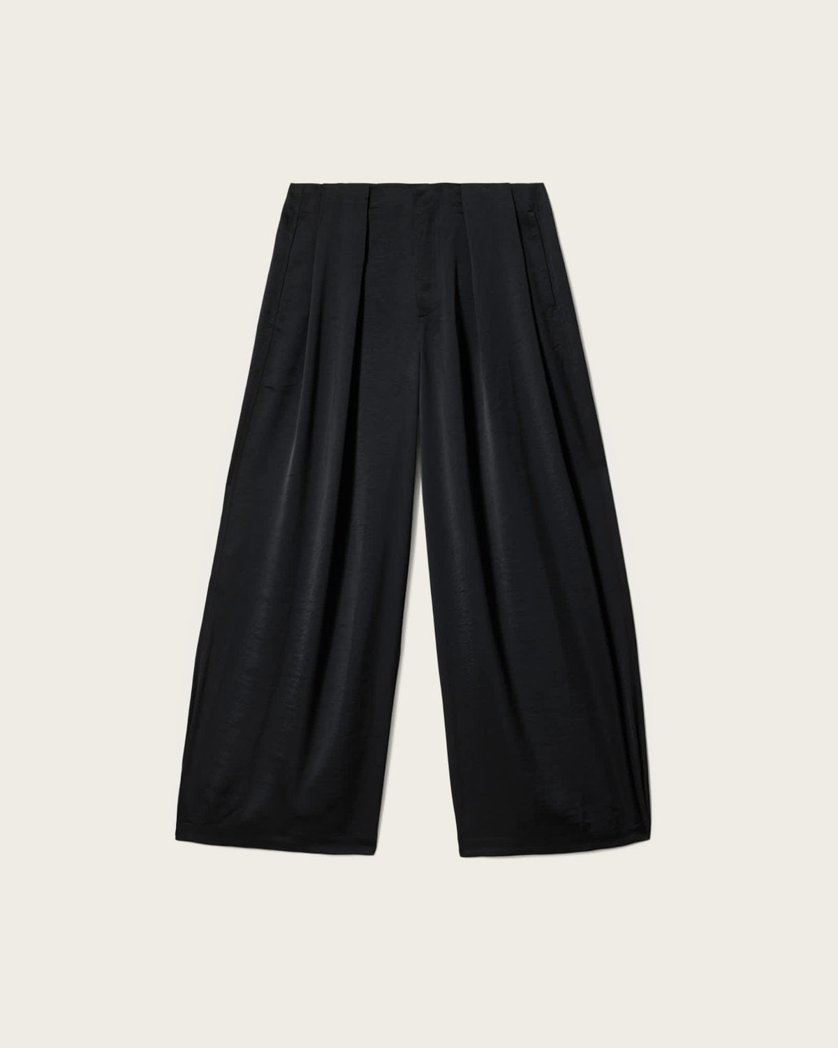 Lola Cocoon Legged Pleated Trousers Black