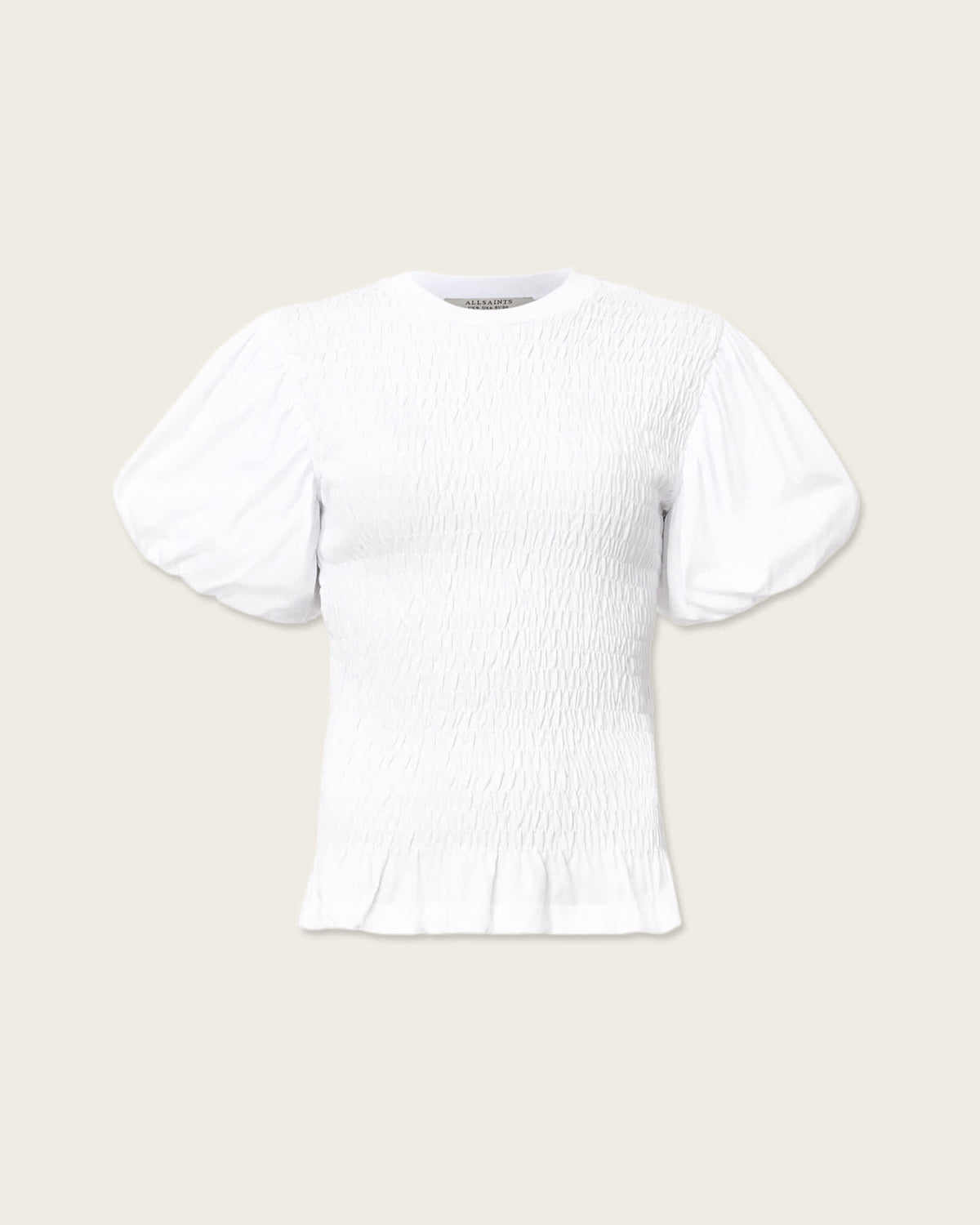 Dael Smocked Slim Top Optic White