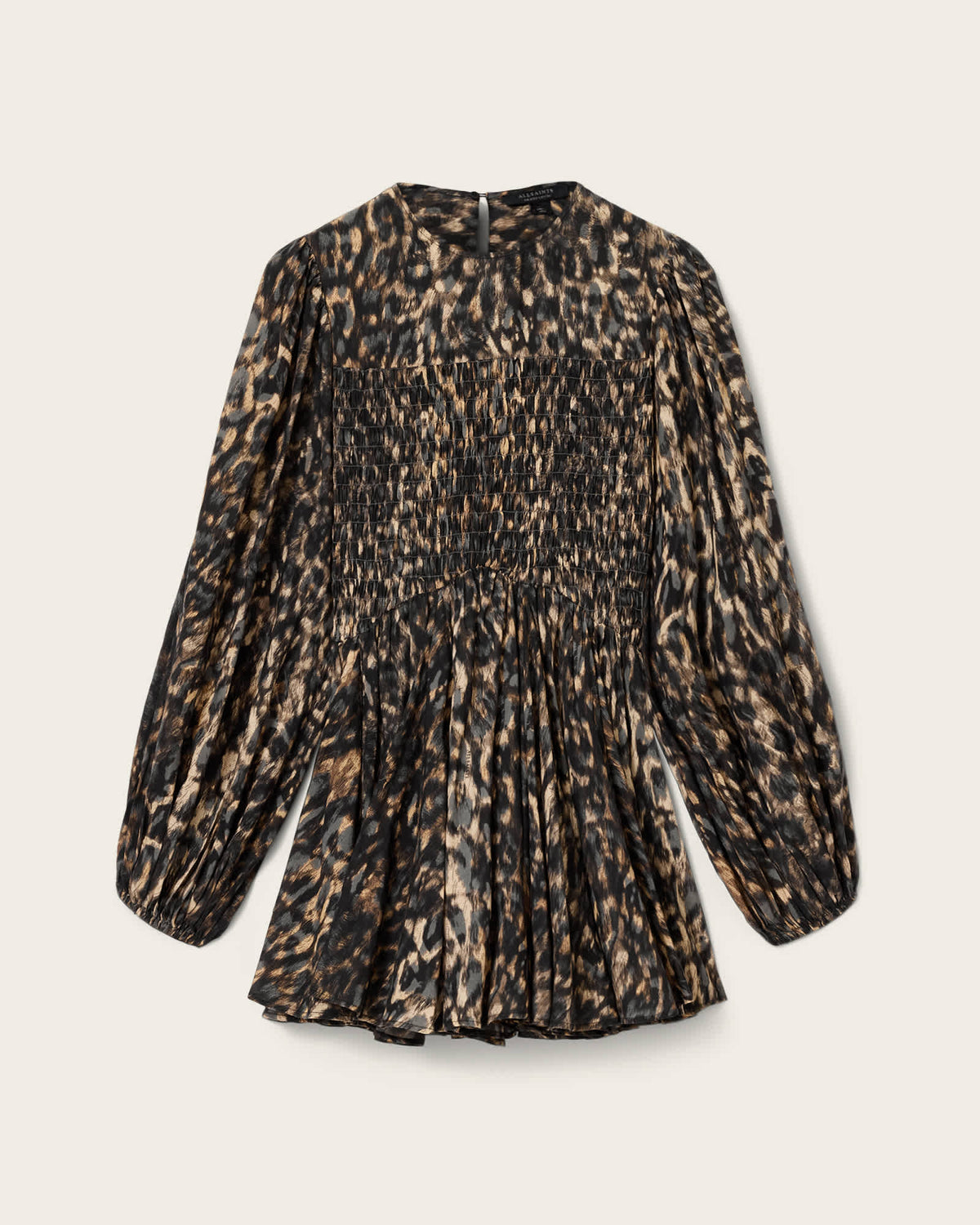 Chia Smocked Mini Dress PROWL GOLDEN BROWN