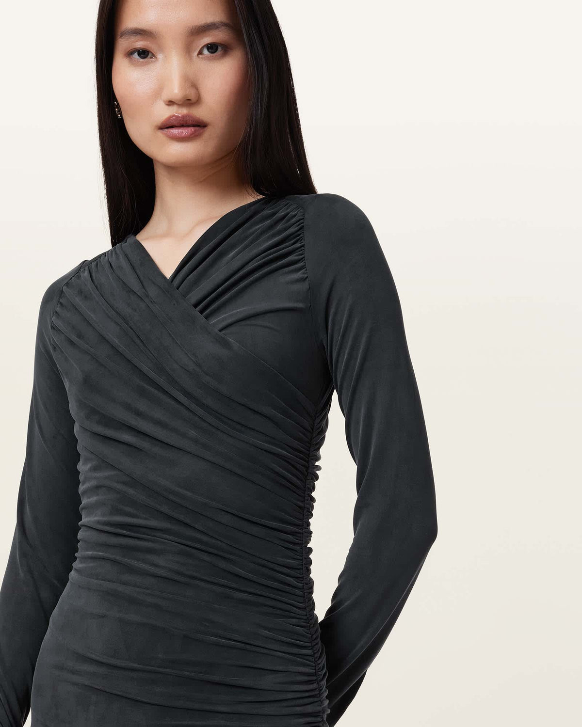 Hanako Cupro Wrap Maxi Dress Black