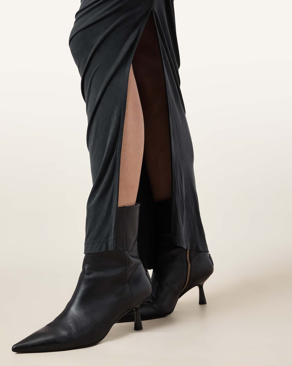 Hanako Cupro Wrap Maxi Dress Black