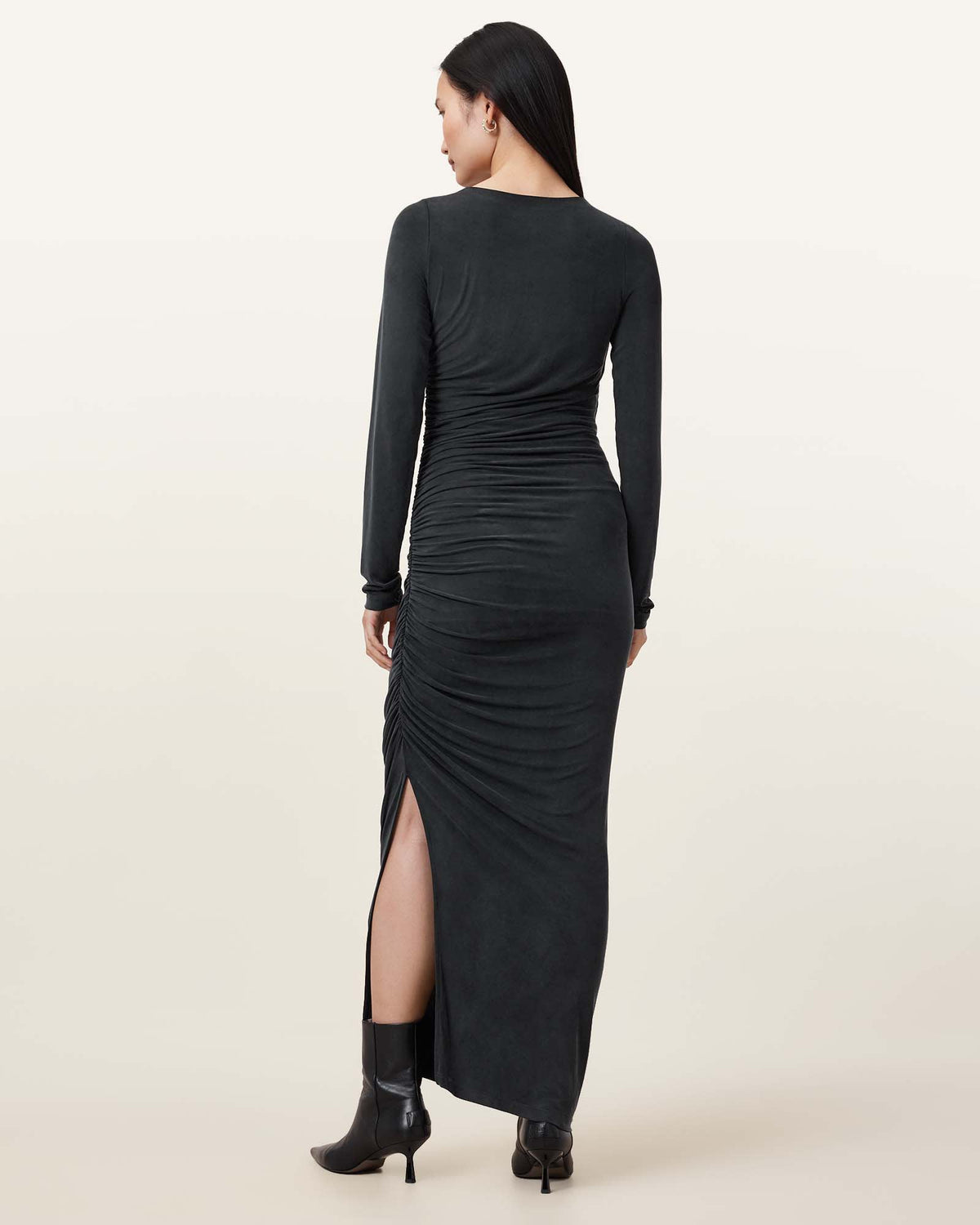 Hanako Cupro Wrap Maxi Dress Black