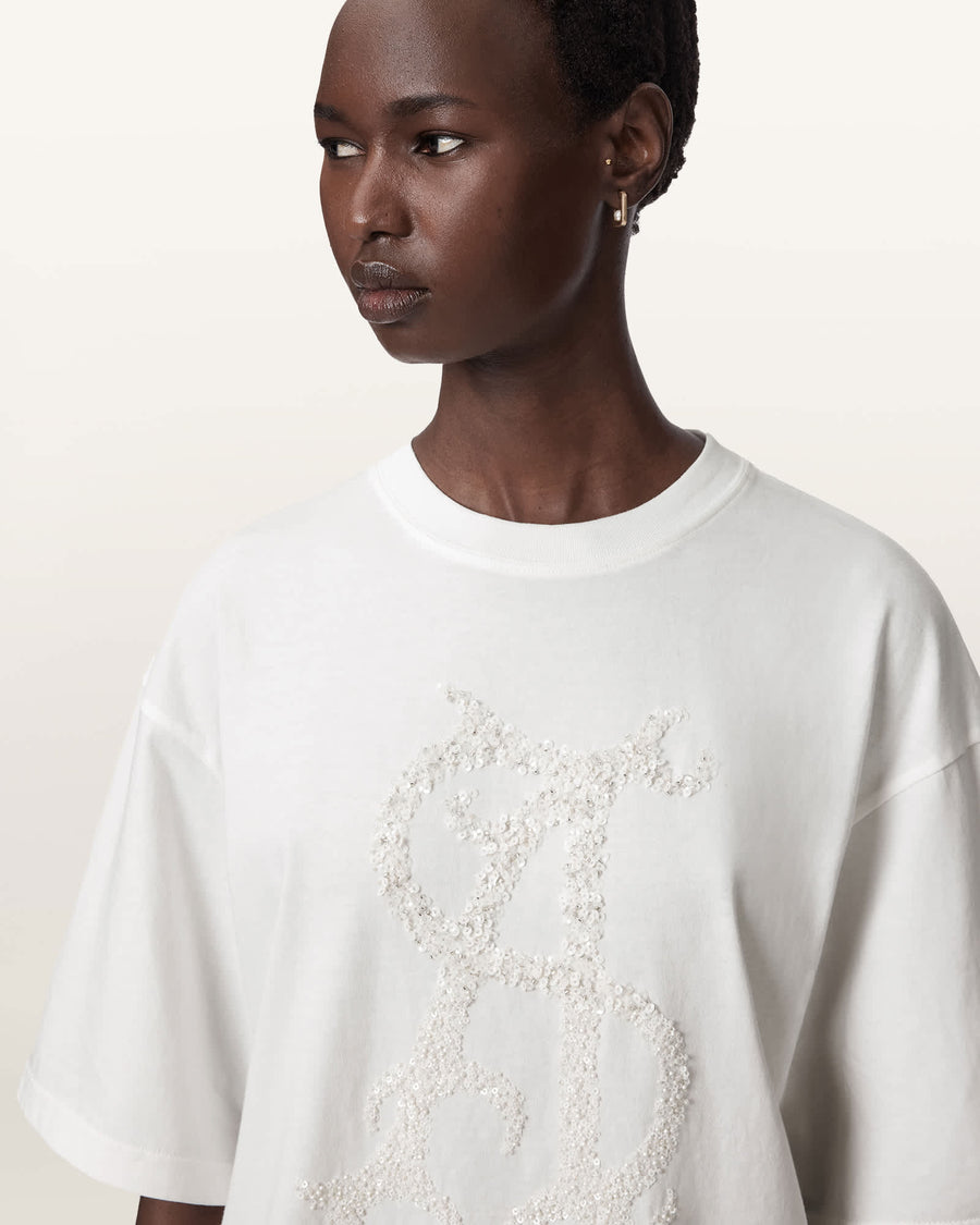 Reflex Amelie Embellished T-Shirt Optic White