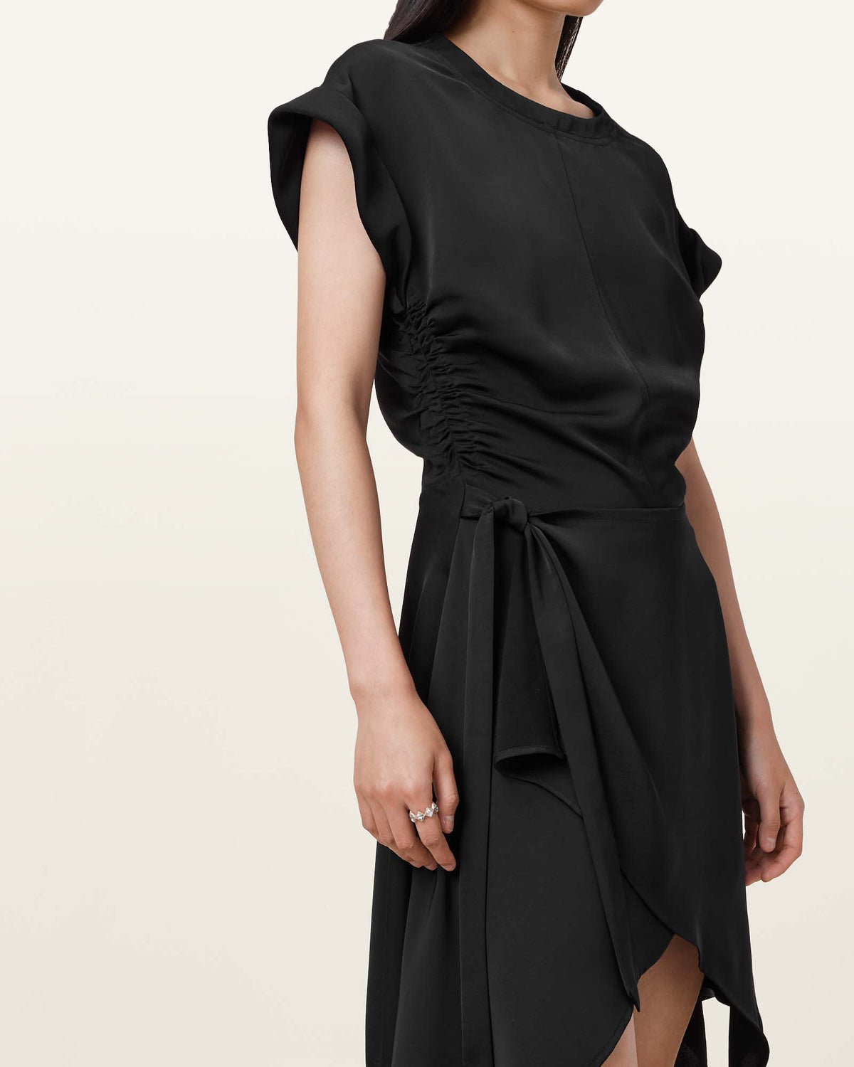 Riko Wrap Mini Dress Black