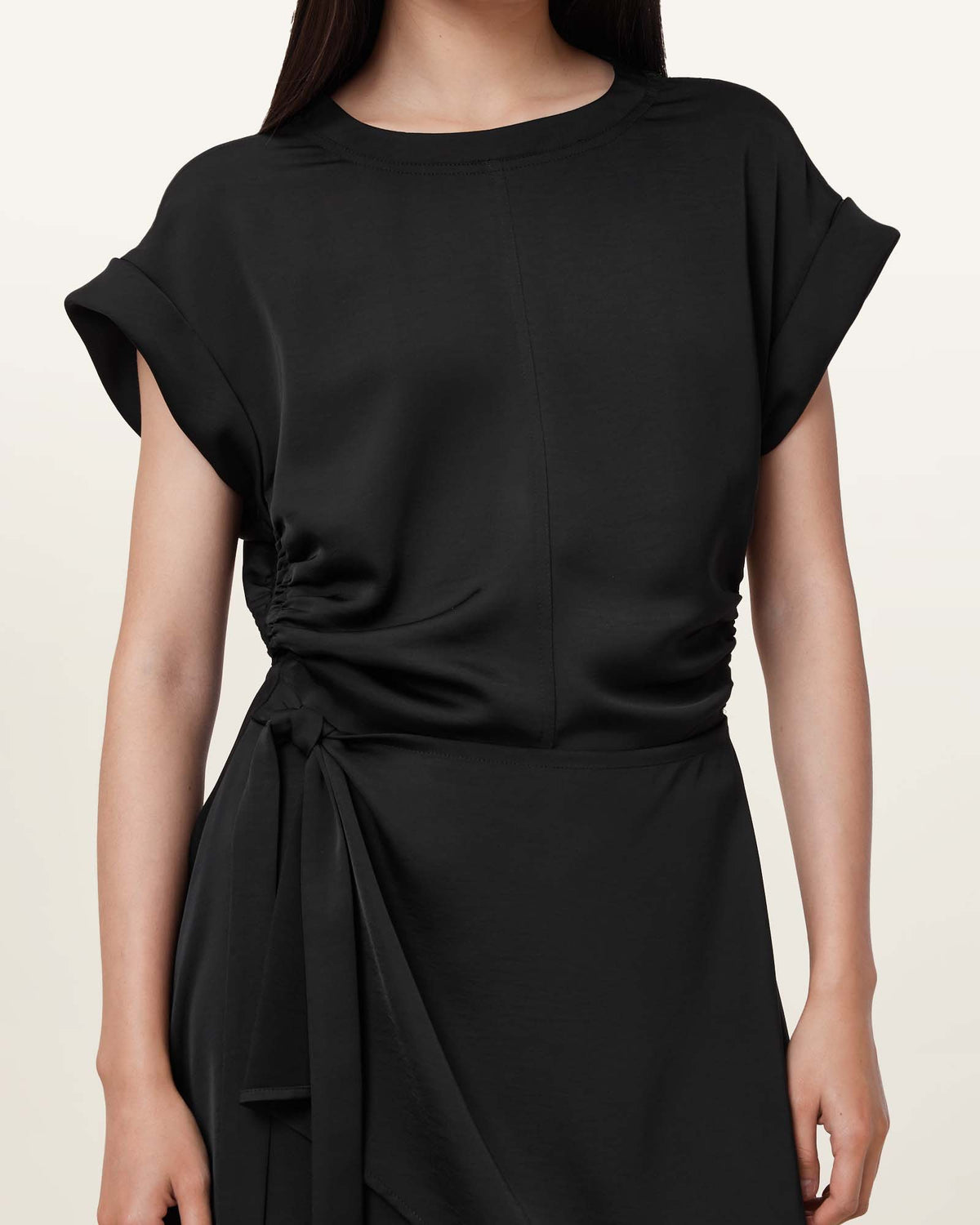 Riko Wrap Mini Dress Black