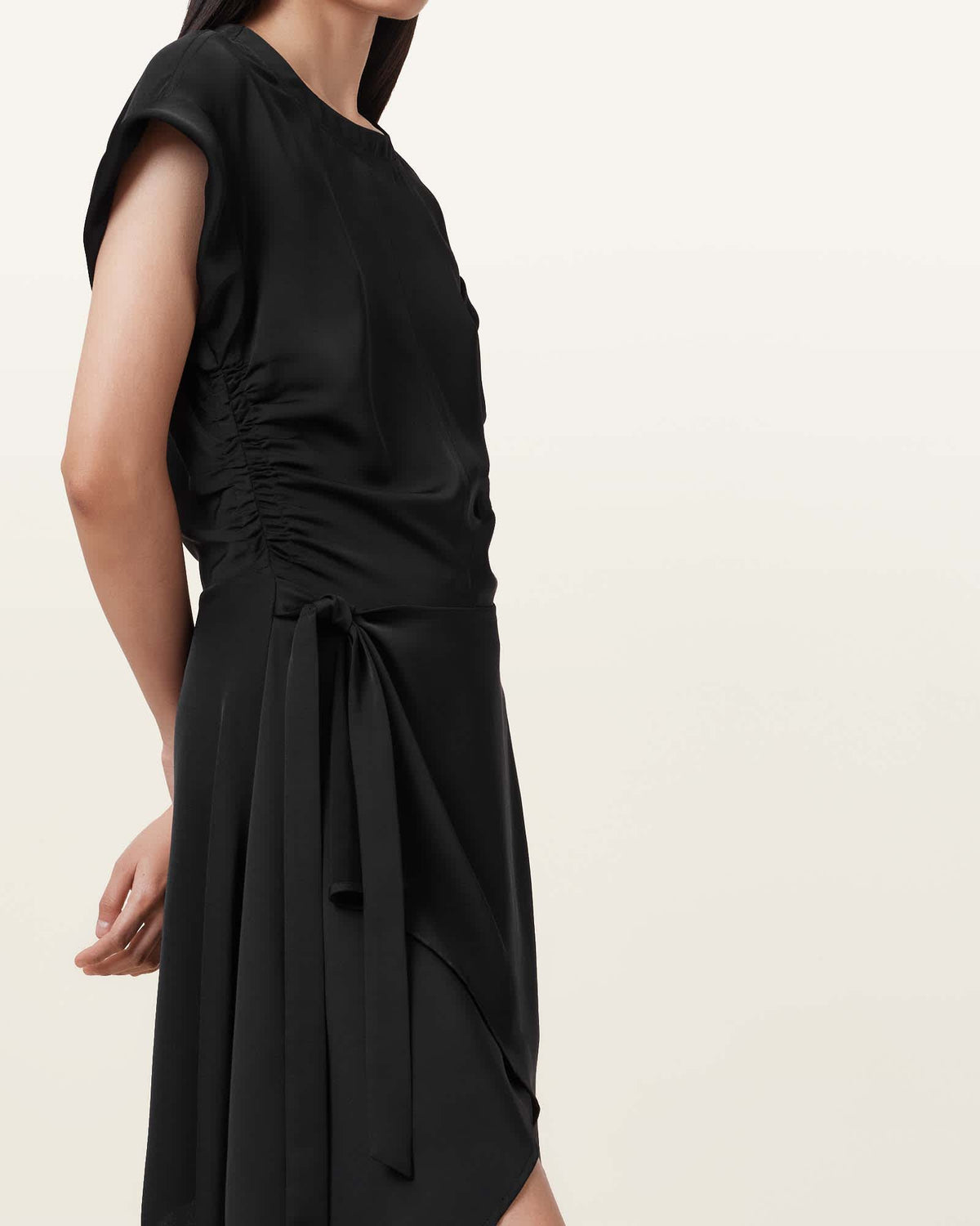 Riko Wrap Mini Dress Black