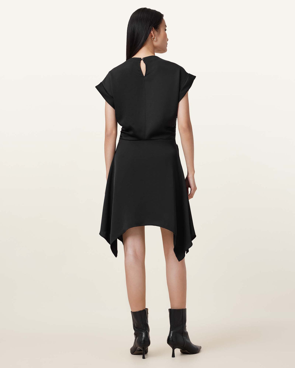 Riko Wrap Mini Dress Black
