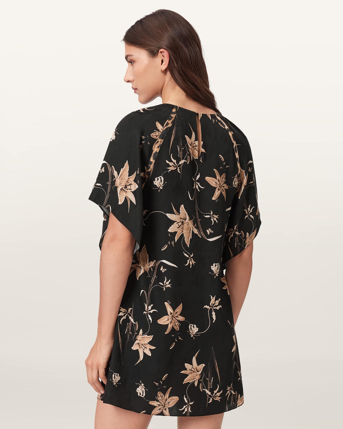 Xena Floral Print Mini Dress PETRA SEPIA BROWN