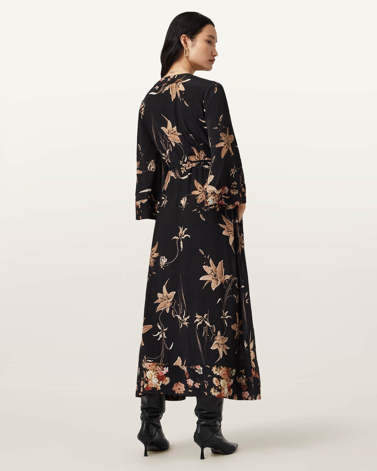 Diana Floral Wrap Dress PETRA SEPIA BROWN