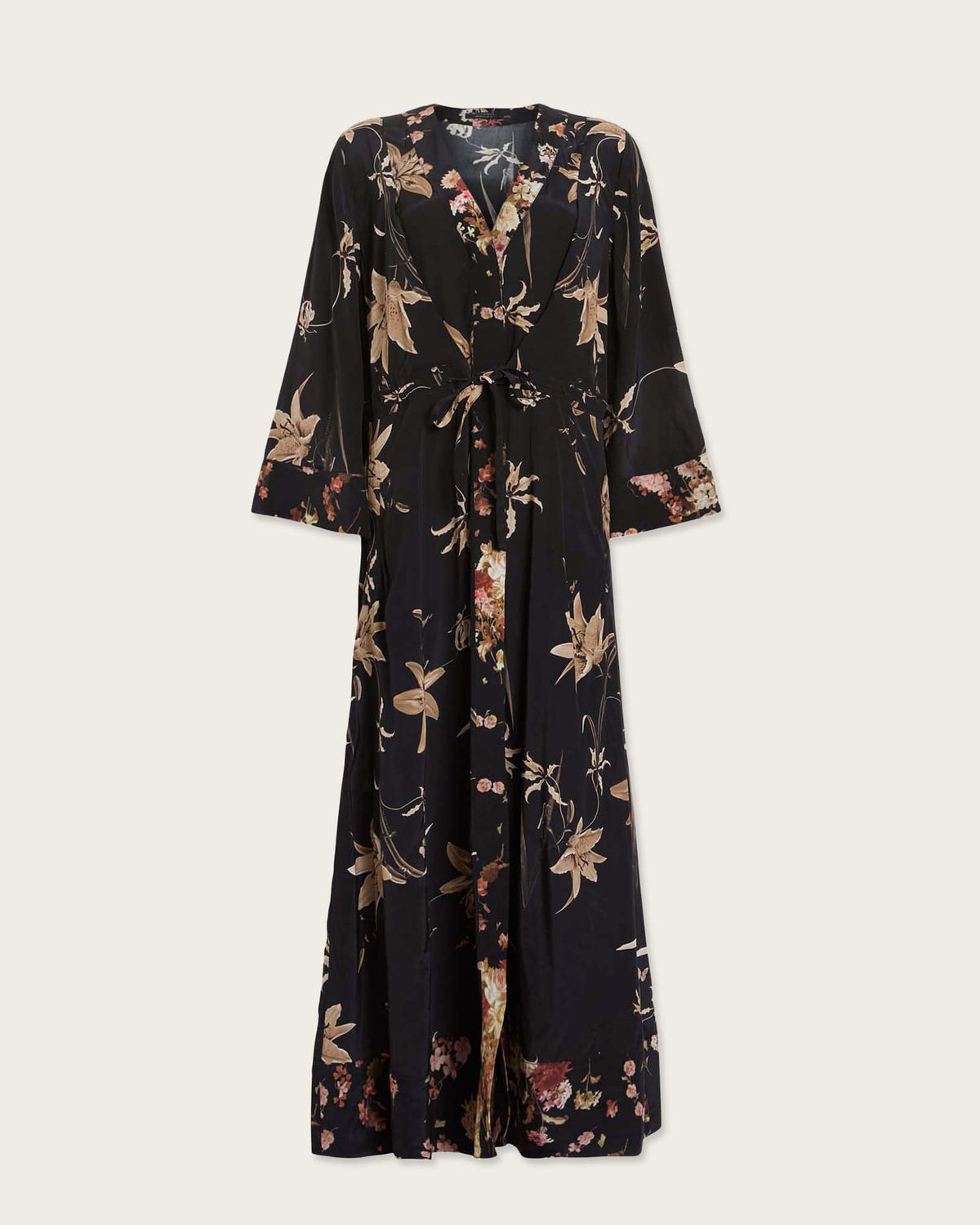 Diana Floral Wrap Dress PETRA SEPIA BROWN